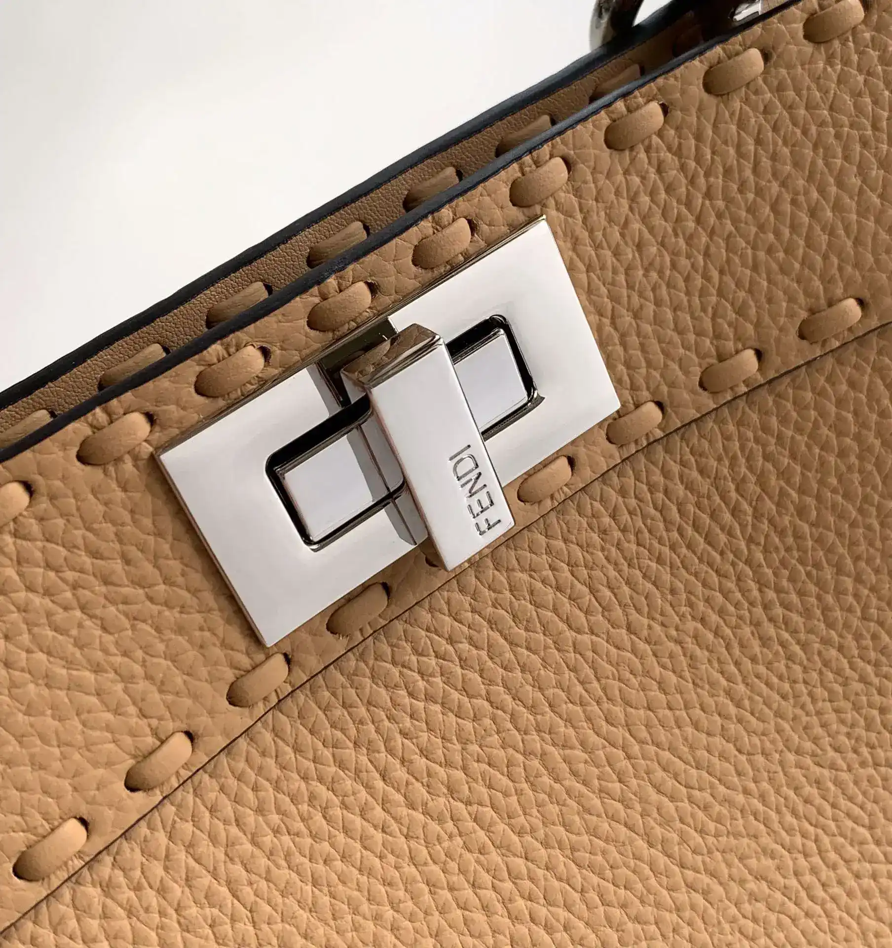 Fendi Beige Peekaboo Calfskin Top Handle Bag product photo from LabelPicks