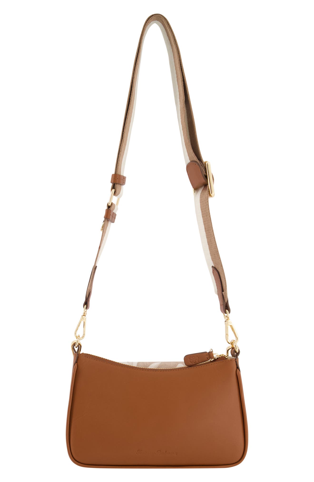Tommy Bahama Canvas & Leather Trim Double Crossbody Bag