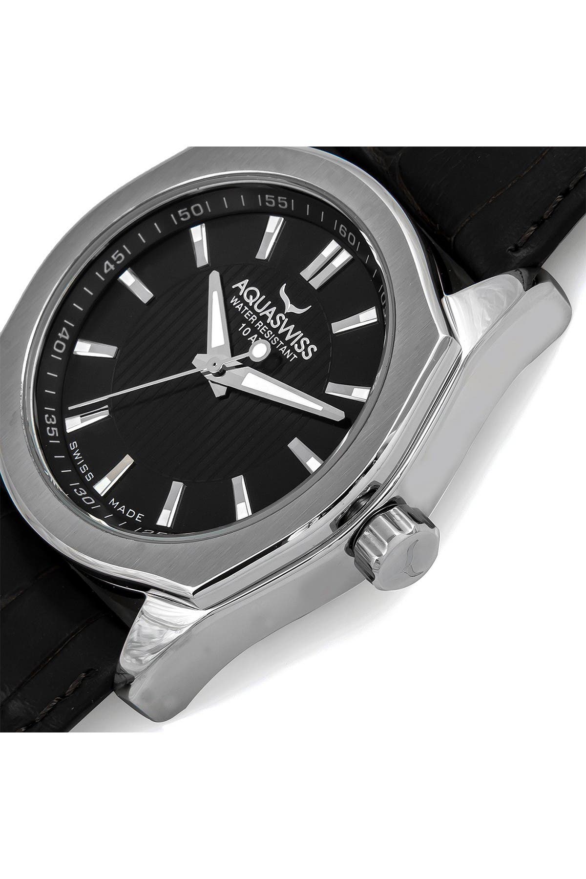 AQUASWISS Unisex Classic IV Leather Strap Watch, 50mm