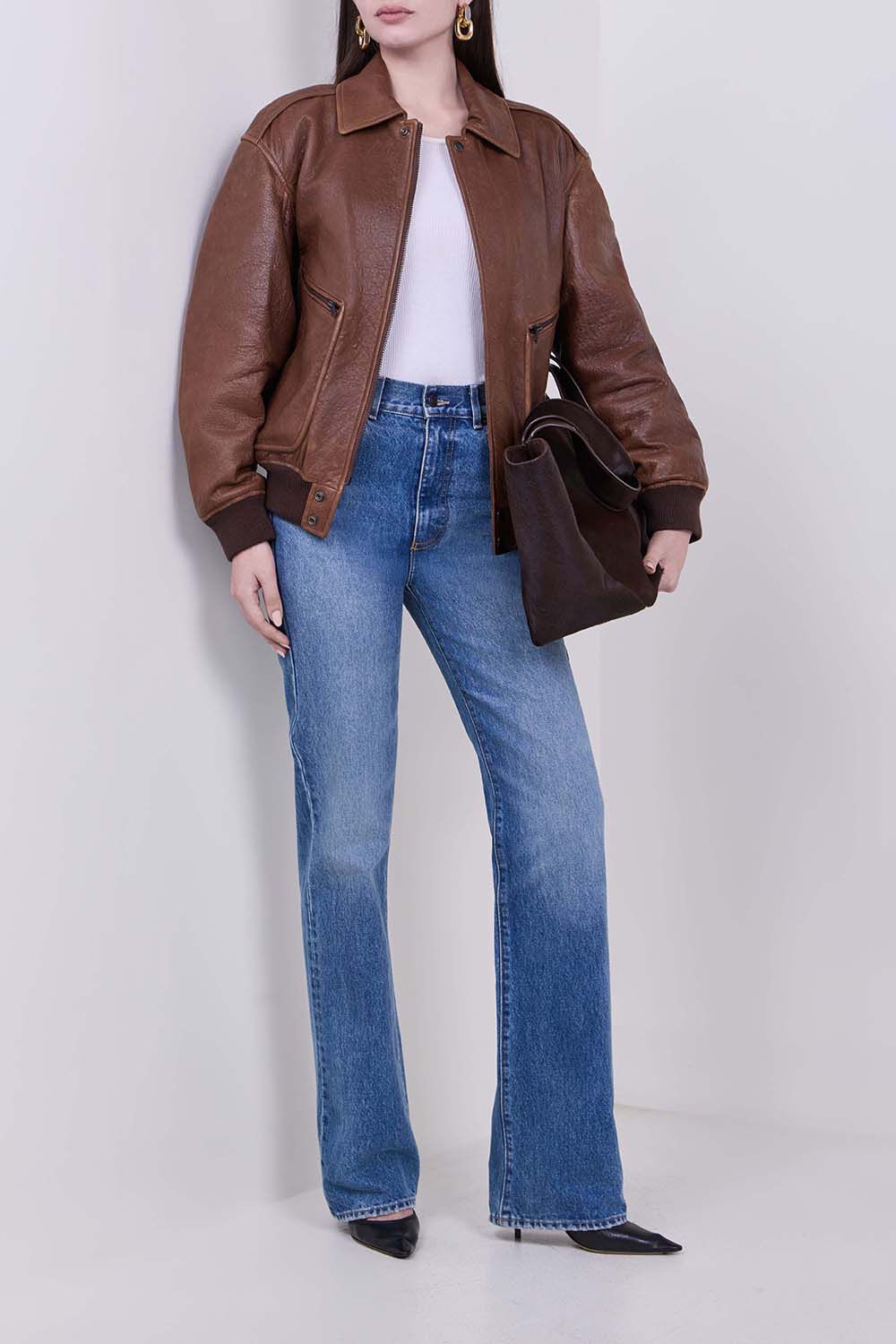 SAINT LAURENT ז'קט בומבר עור