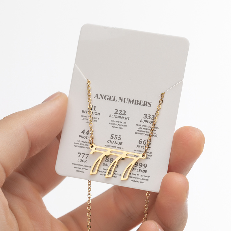 New Openwork 777 Angel Number Necklace