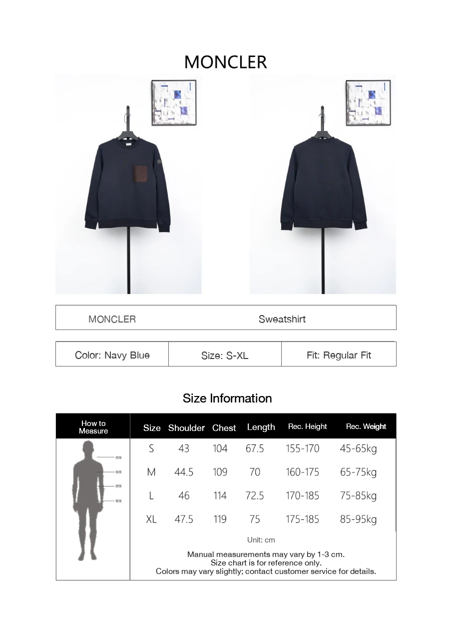 Moncler Navy Leather-Patch Crewneck Sweatshirt product photo from LabelPicks
