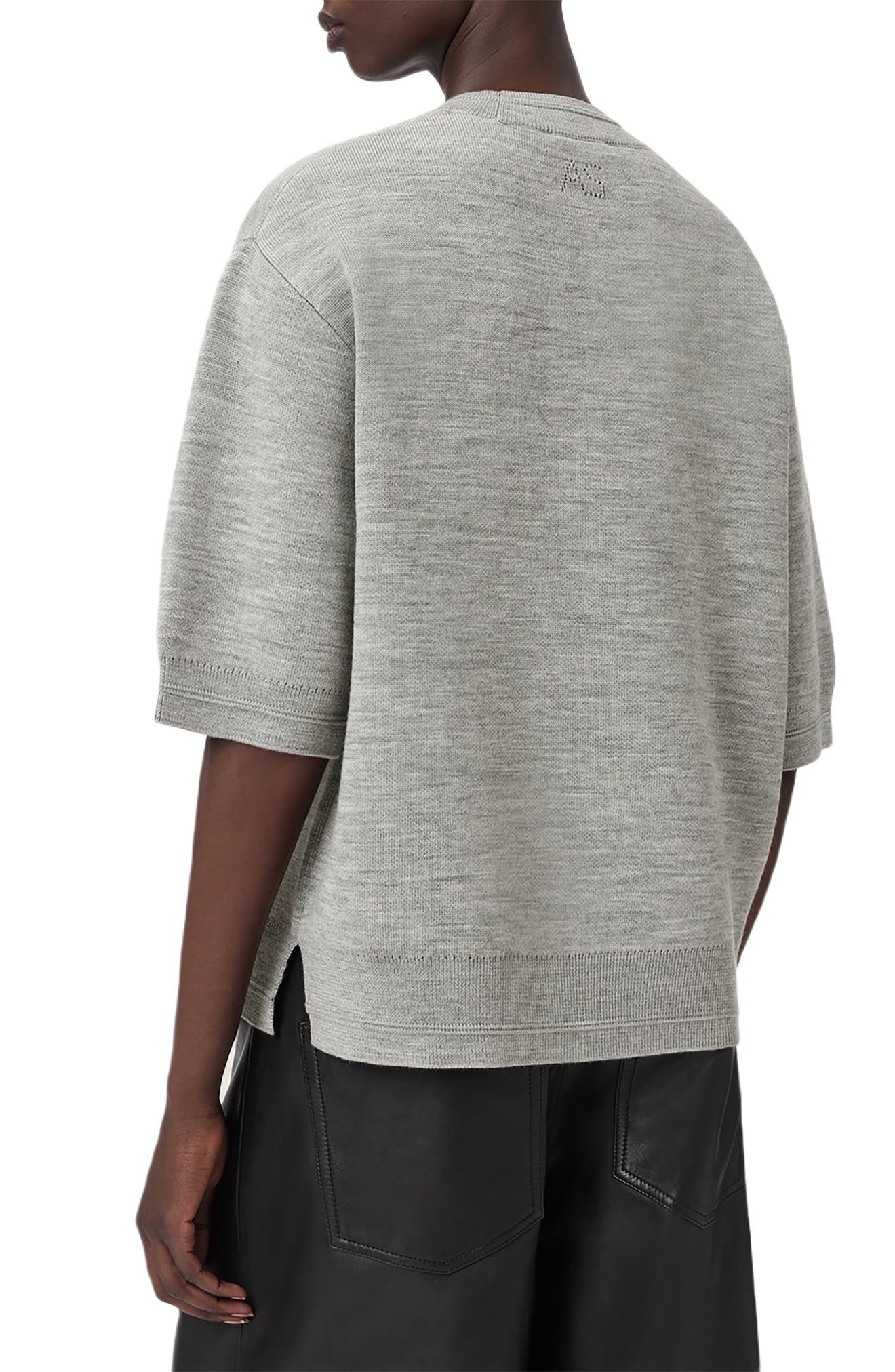 AllSaints Nika Elbow Sleeve Wool Sweatshirt