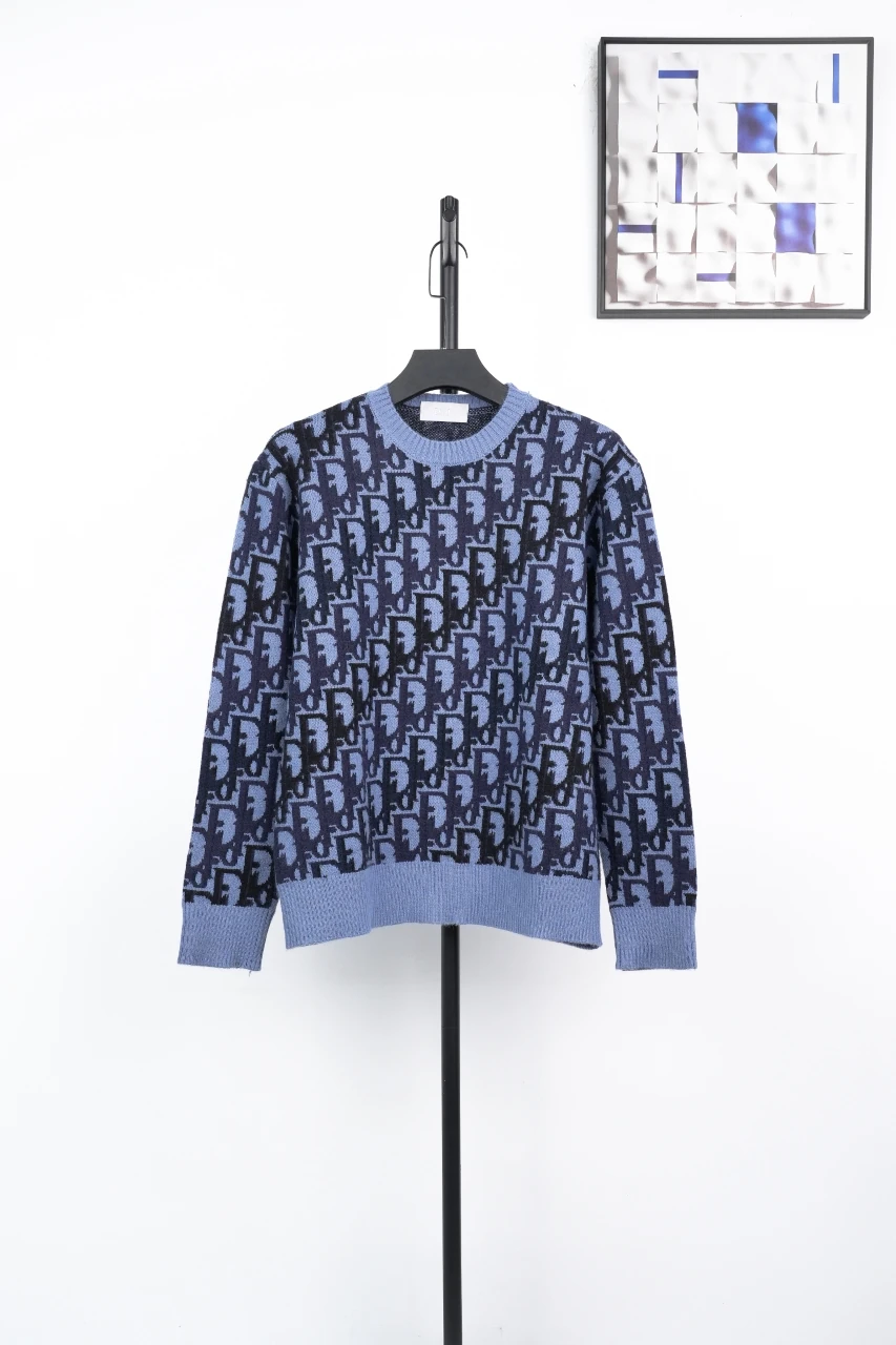 Dior Blue Gradient Oblique Jacquard Crewneck Sweater product photo from LabelPicks