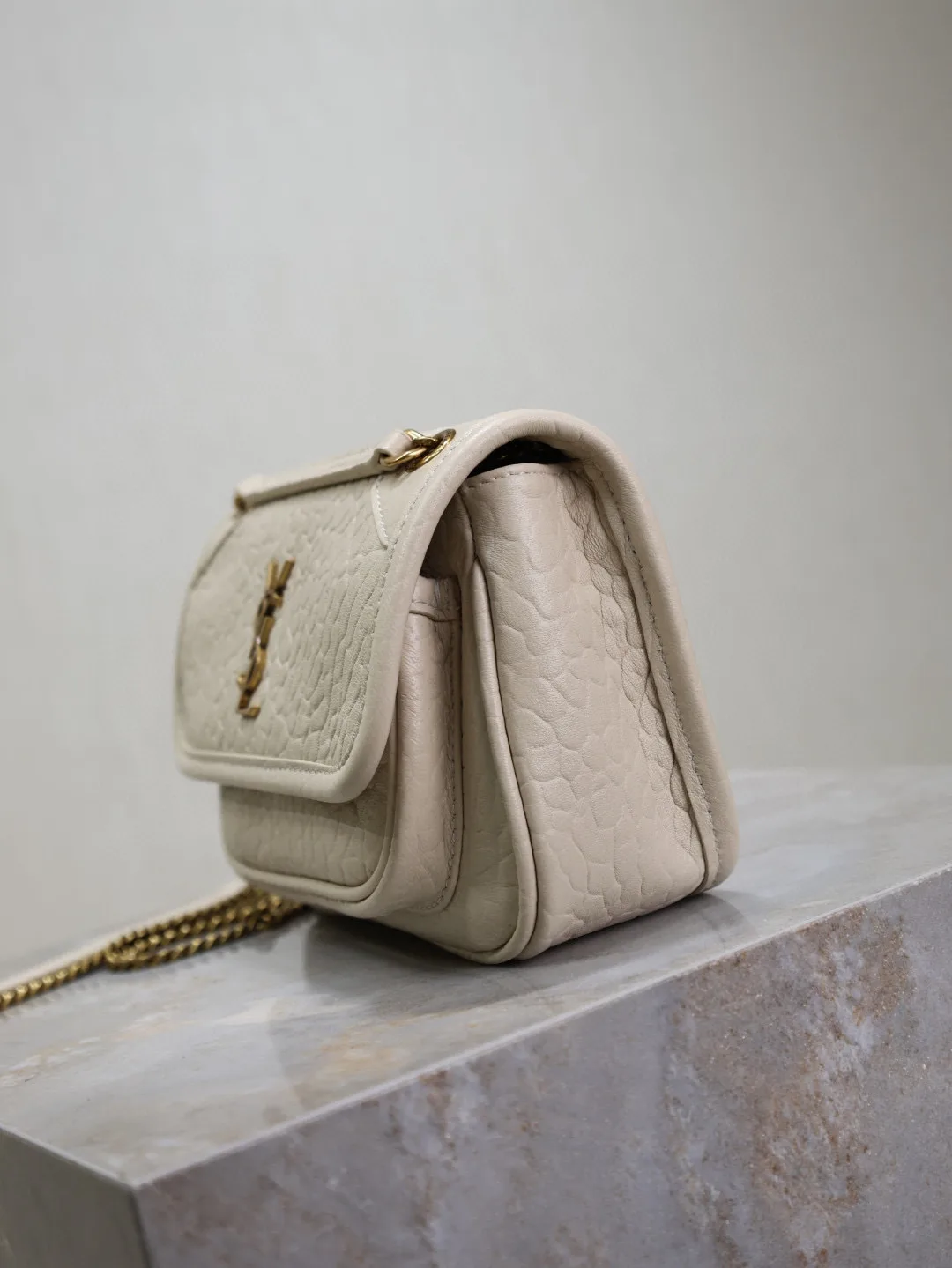 Saint Laurent White Niki Lambskin Crossbody Bag product photo from LabelPicks
