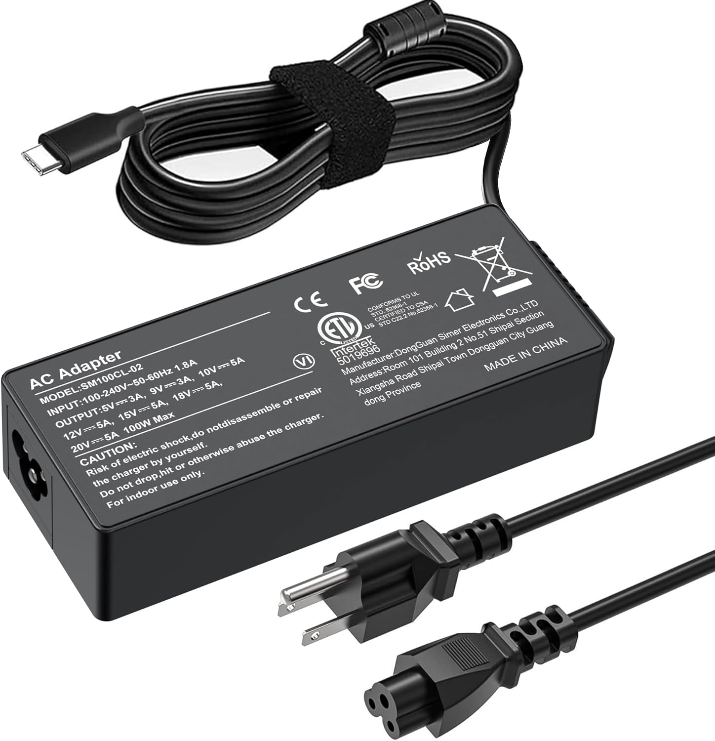 MacBook Pro/Air Charger - 100W USB-C Fast Charger, compatible with MacBook Pro/Air, M1, M2, M3, M4, M5, iPad Pro, and all USB-C laptops and phones, 6.6ft charging cable