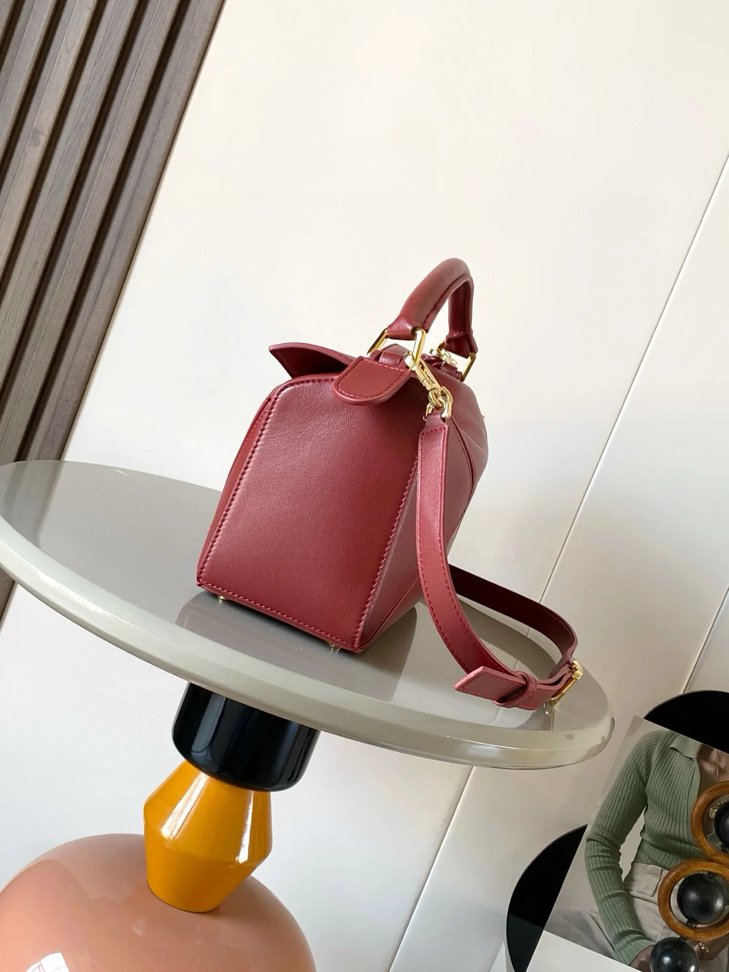 Loewe Puzzle Red Lambskin Top Handle Bag product photo from LabelPicks