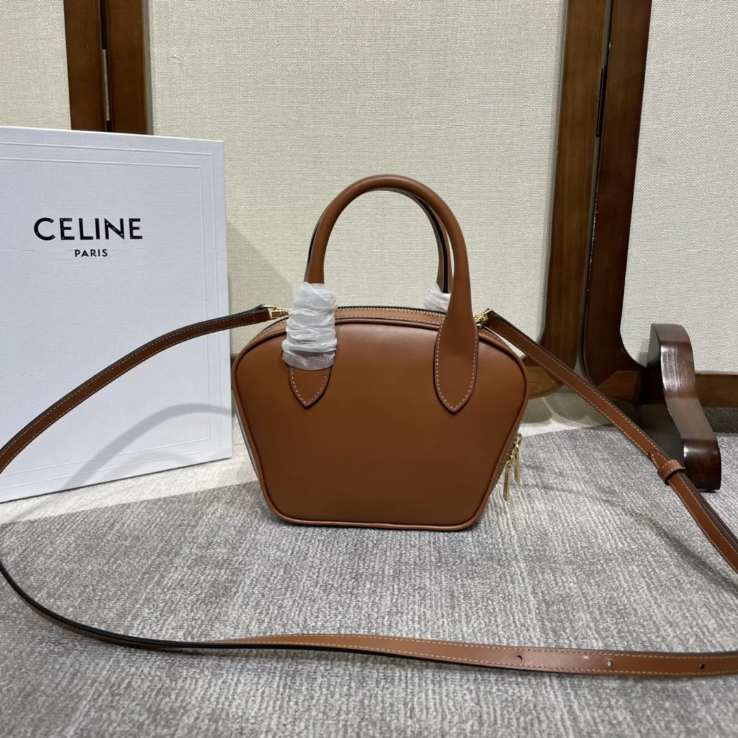 Celine Brown Triomphe Calfskin Top Handle Bag product photo from LabelPicks