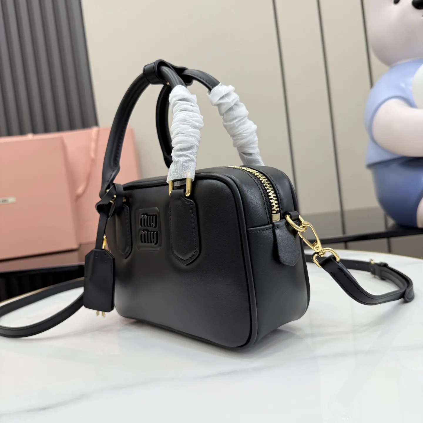 Miu Miu Matelasse Black Calfskin Top Handle Bag product photo from LabelPicks
