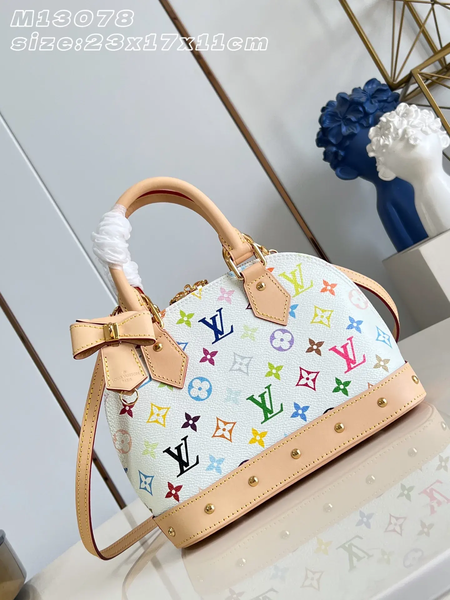 Louis Vuitton Alma Red Monogram Canvas Top Handle Bag product photo from LabelPicks