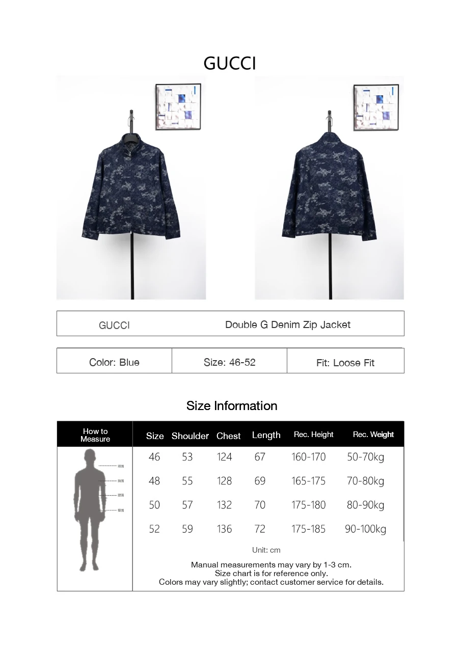 GUCCI Blue White Marble GG Denim Zip Jacket product photo from LabelPicks