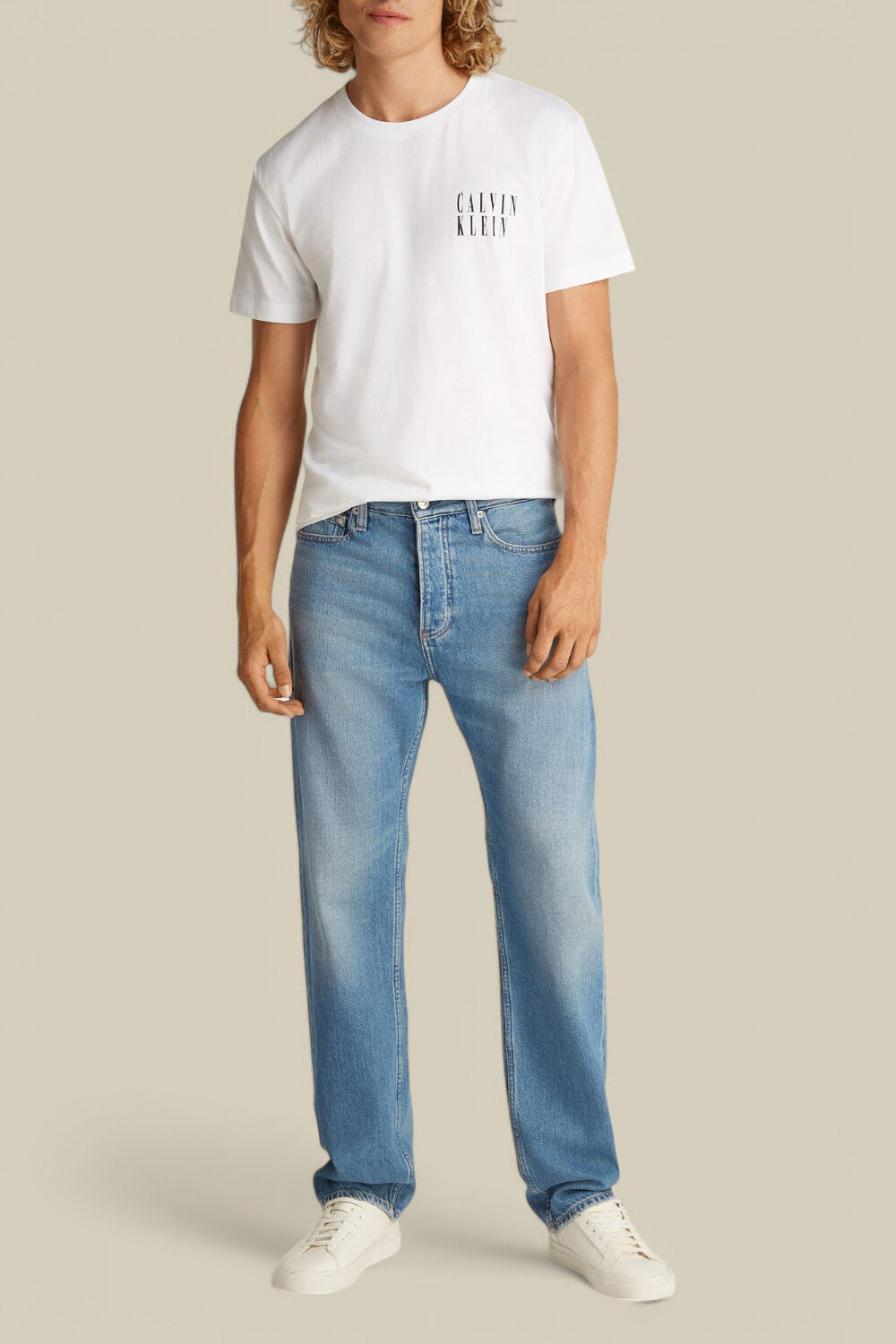 CALVIN KLEIN מכנסי ג'ינס בגזרה ישרה
