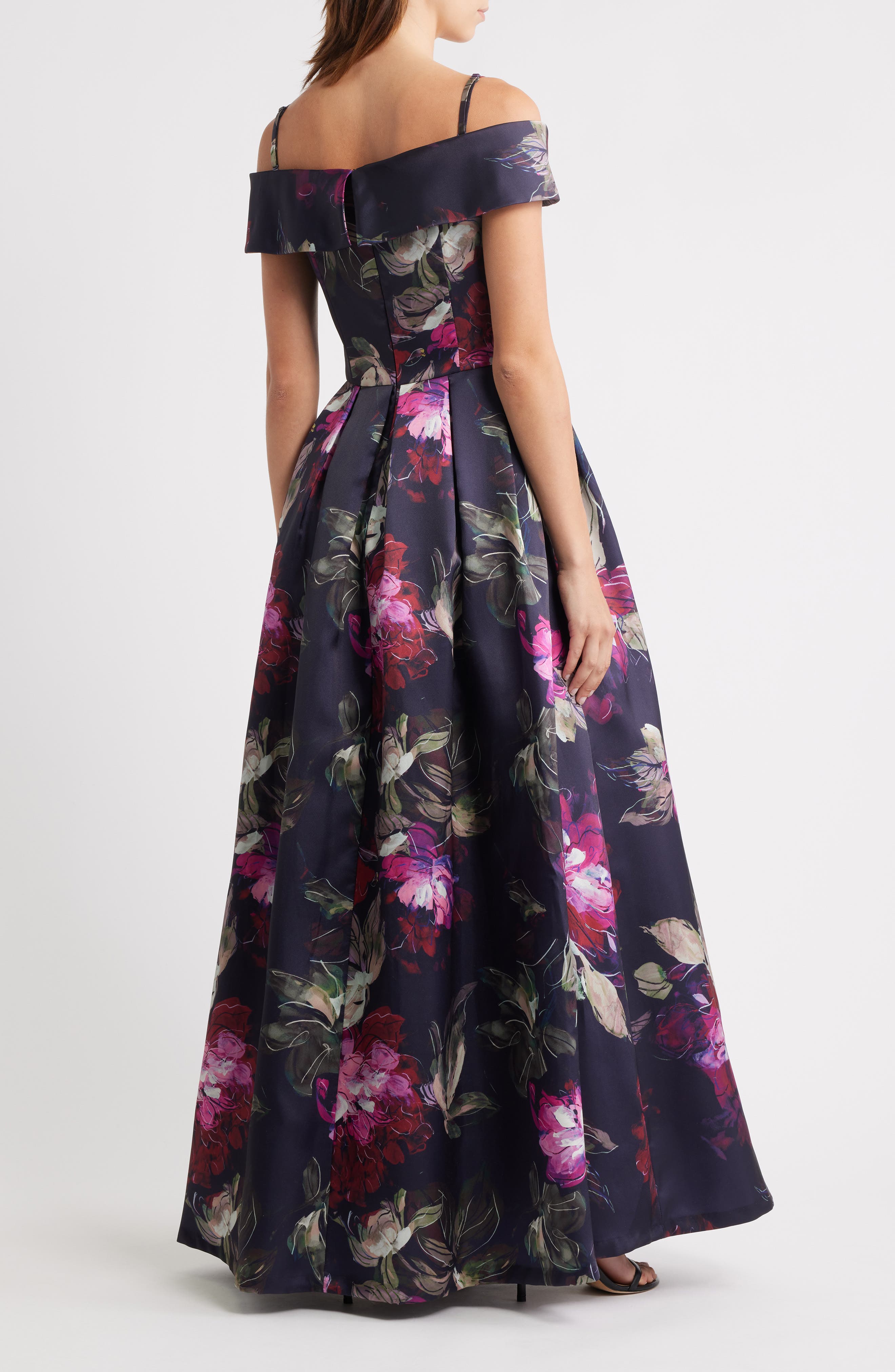 Eliza J Floral Off-the-Shoulder Gown