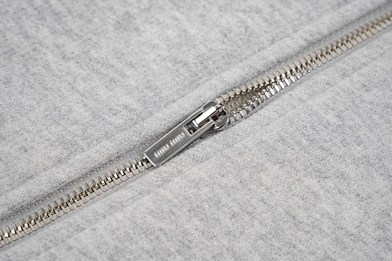 Miu Miu Heather Grey Stand Collar Zip Jacket product photo from LabelPicks