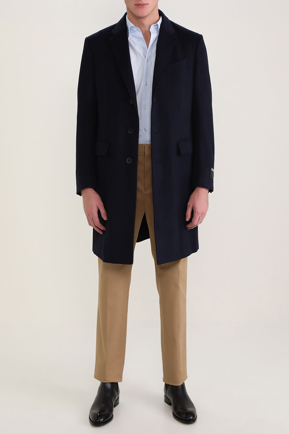 ZEGNA מעיל ארוך מכופתר מקשמיר