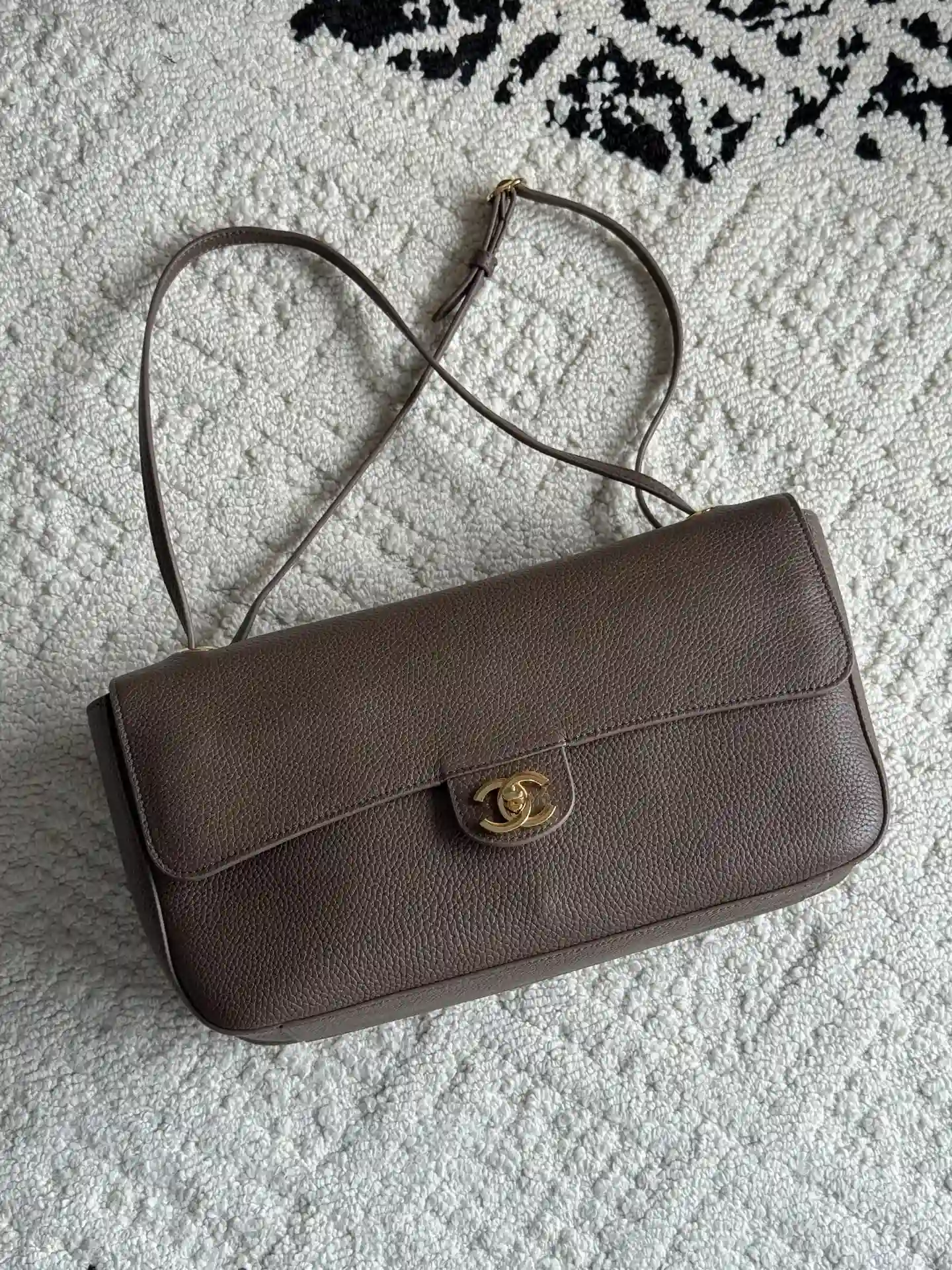 Chanel Burgundy Classic Flap Grained Leather Shoulder Bag product photo from LabelPicks
