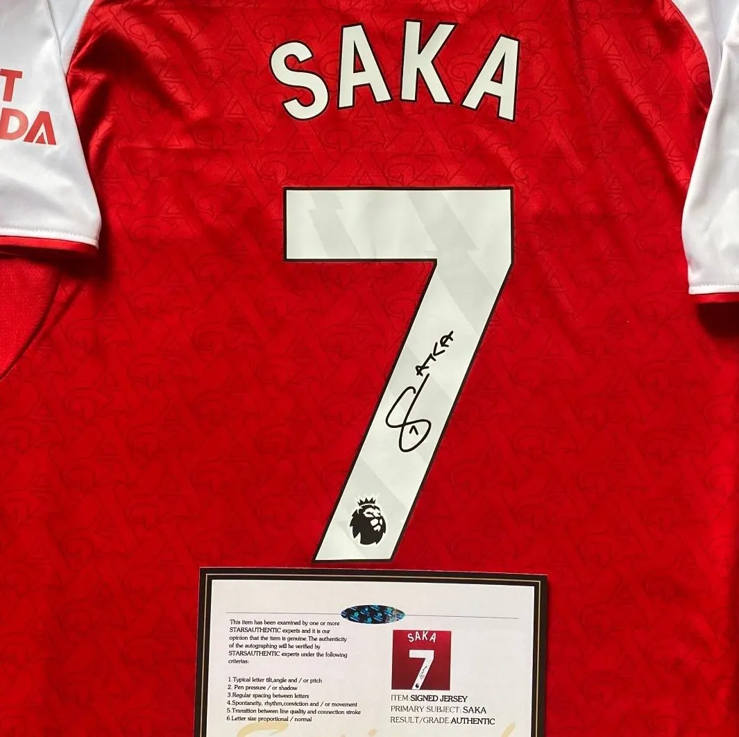 Bukayo Saka SIGNED Arsenal 25/26 Home Jersey/Shirt - COA - 2025