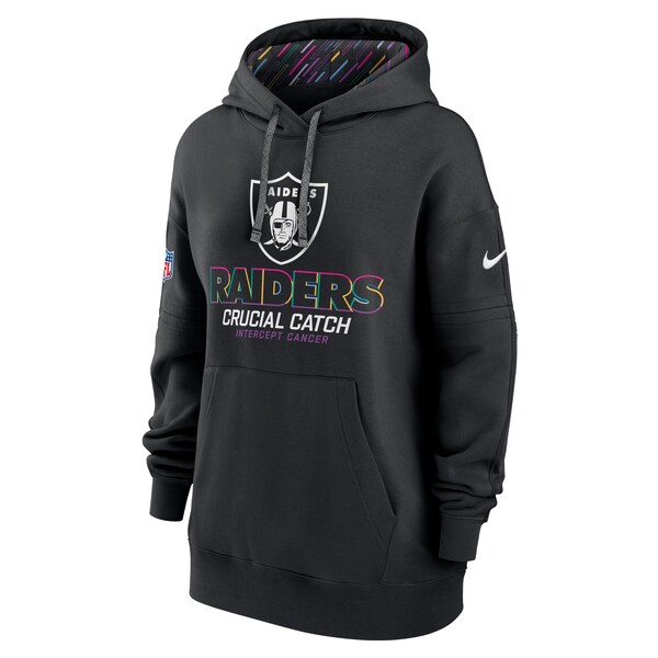Las Vegas Raiders Nike Women's 2024 NFL Crucial Catch Club Pullover Hoodie - Black