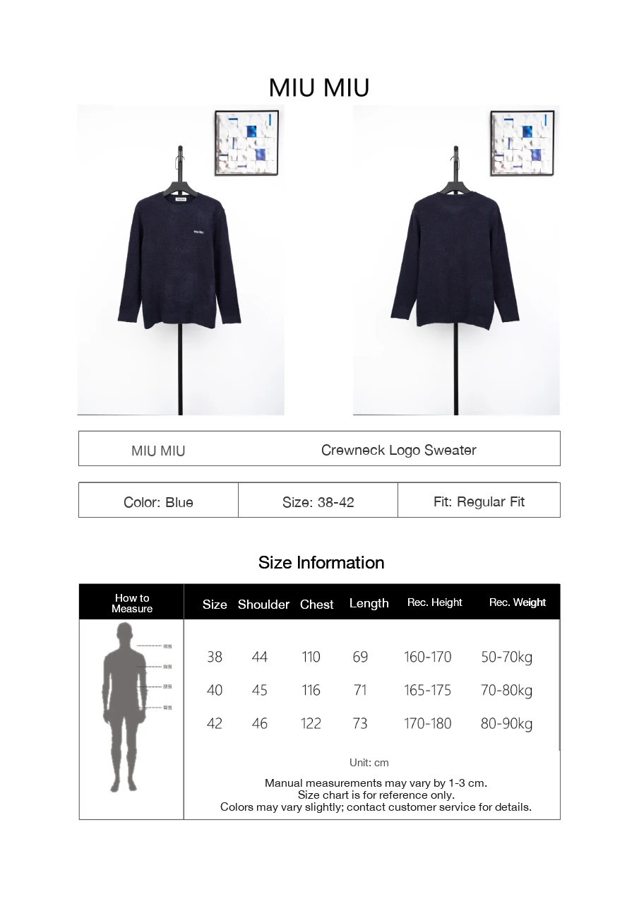 Miu Miu Navy Logo Teddy Crewneck Sweater product photo from LabelPicks