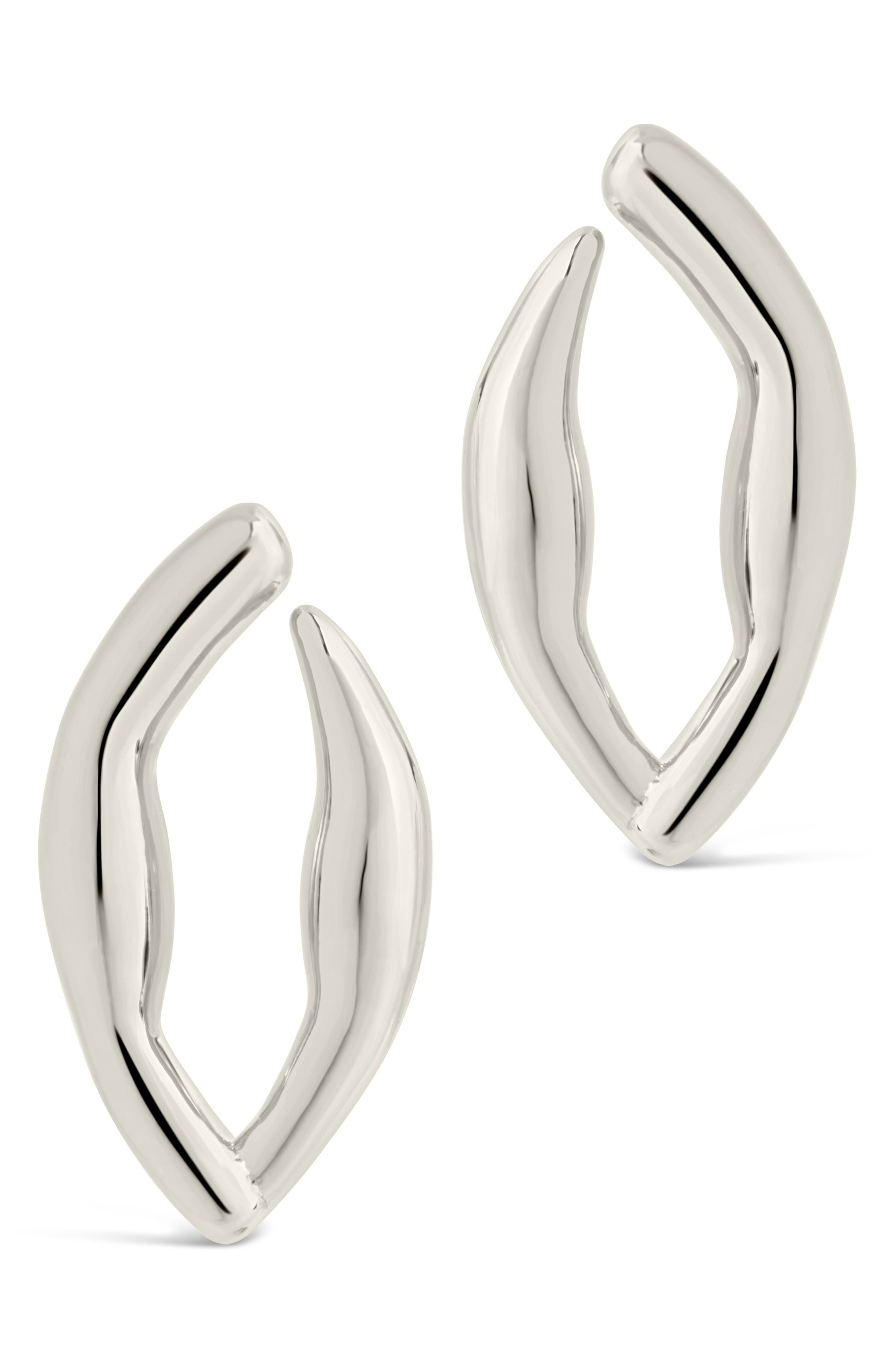Sterling Forever Sharee Contoured Stud Earrings