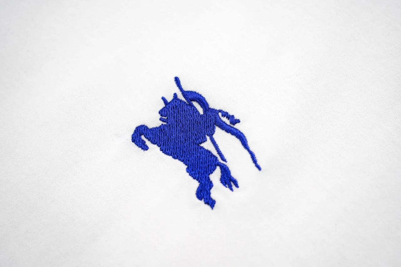 Burberry White Blue Equestrian Knight Embroidered T-Shirt product photo from LabelPicks