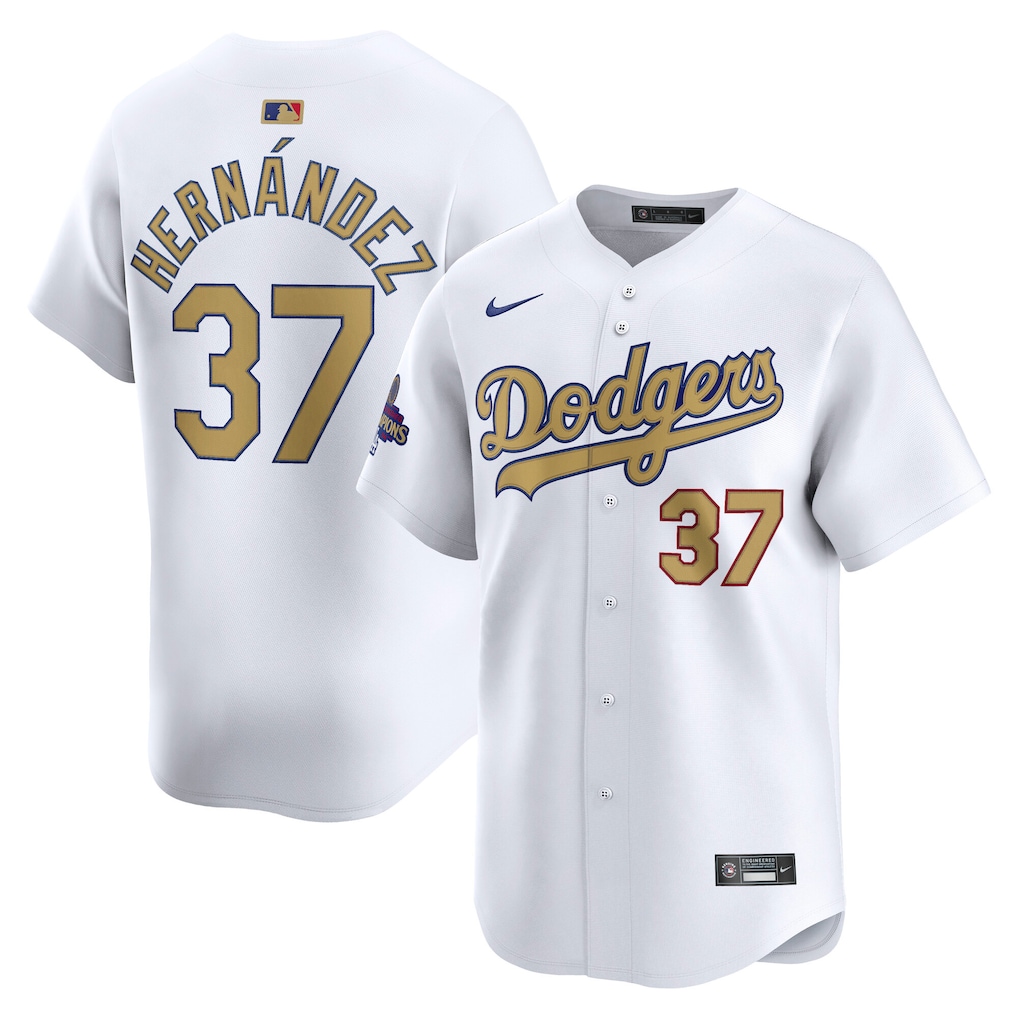 Teoscar Hernandez Los Angeles Dodgers Nike 2025 Gold Collection Limited Jersey – White