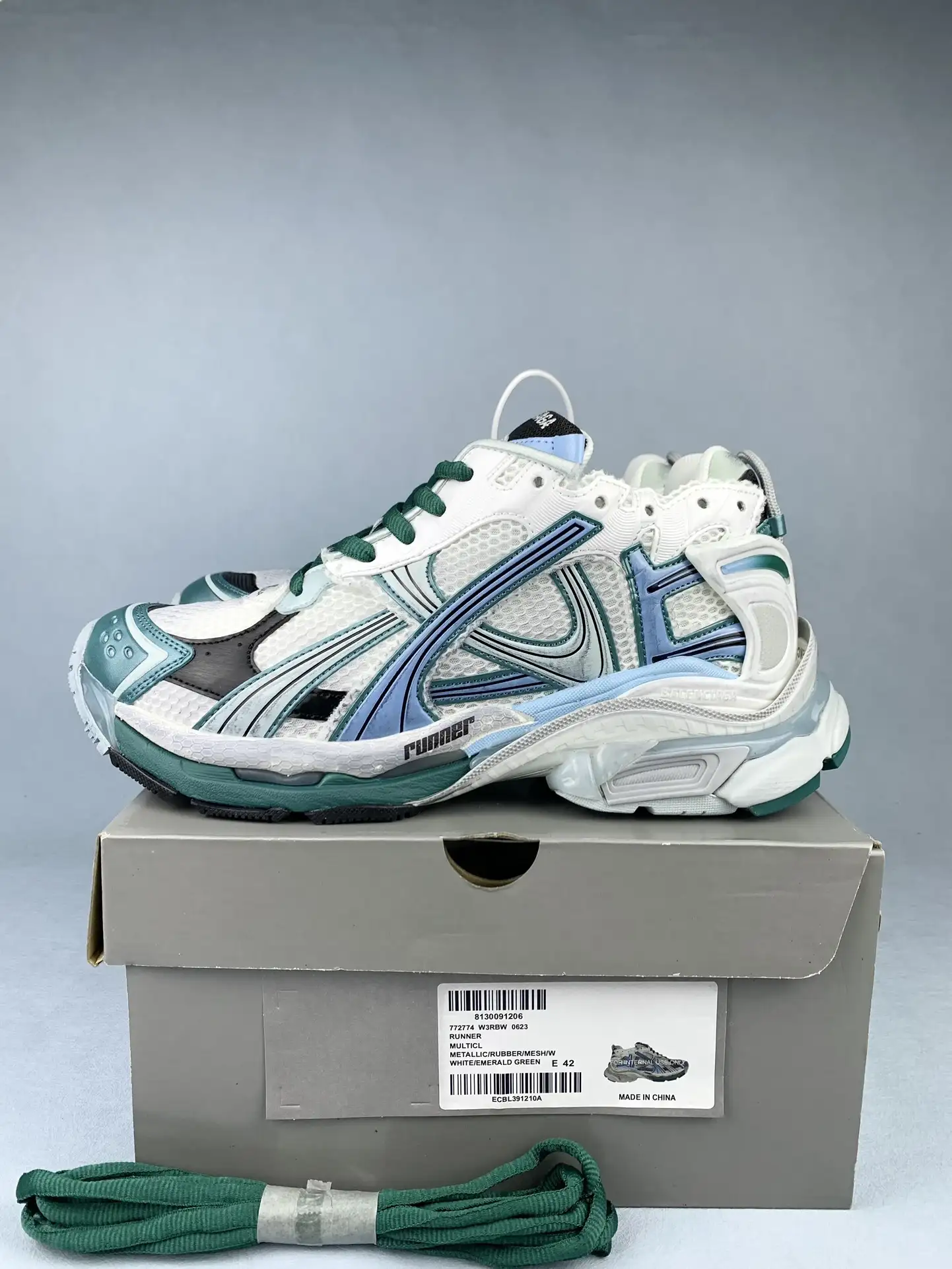 Runner Sneaker in White/Green/Blue product photo from LabelPicks