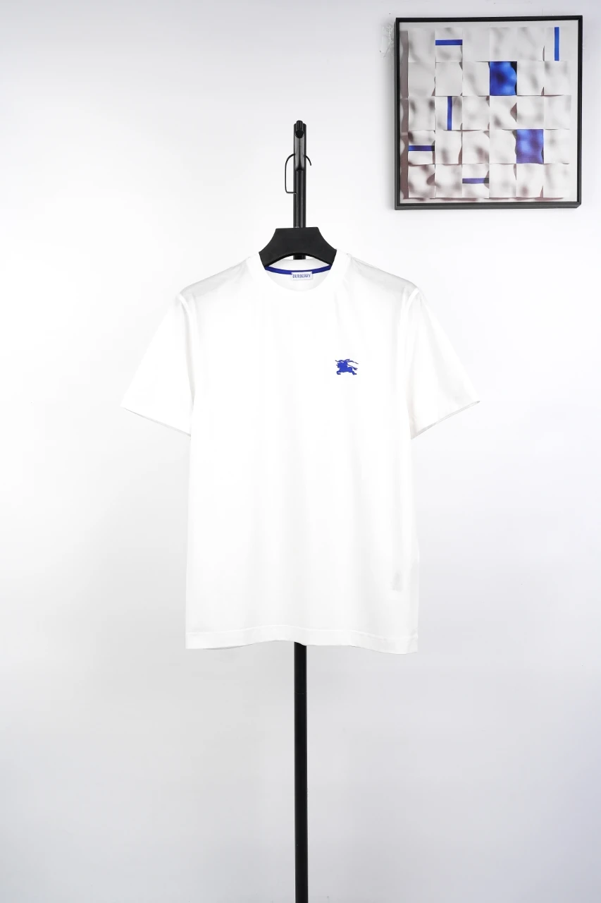 Burberry White Blue Equestrian Knight Embroidered T-Shirt product photo from LabelPicks