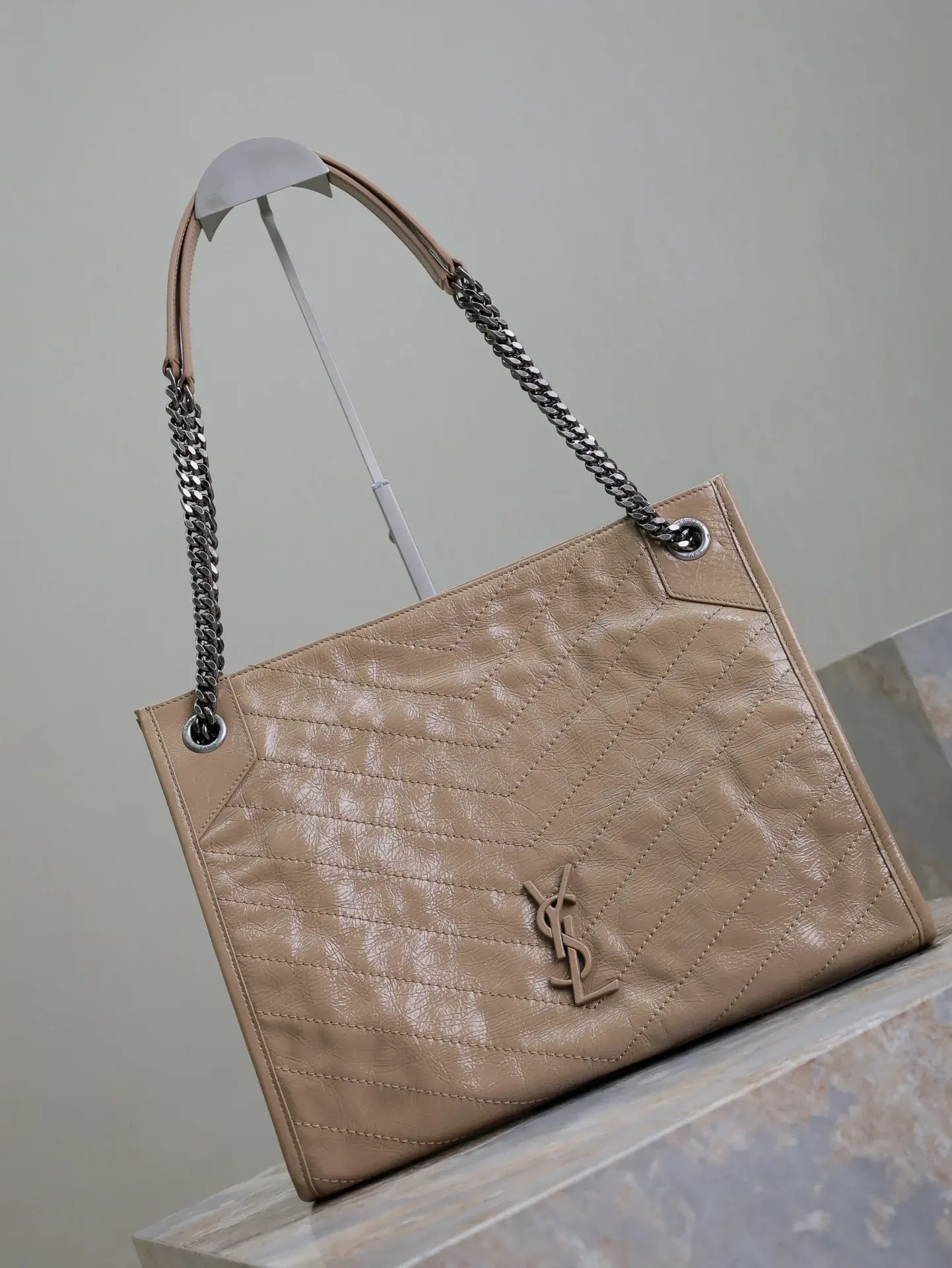 Bottega Veneta Beige Calfskin Tote Bag product photo from LabelPicks