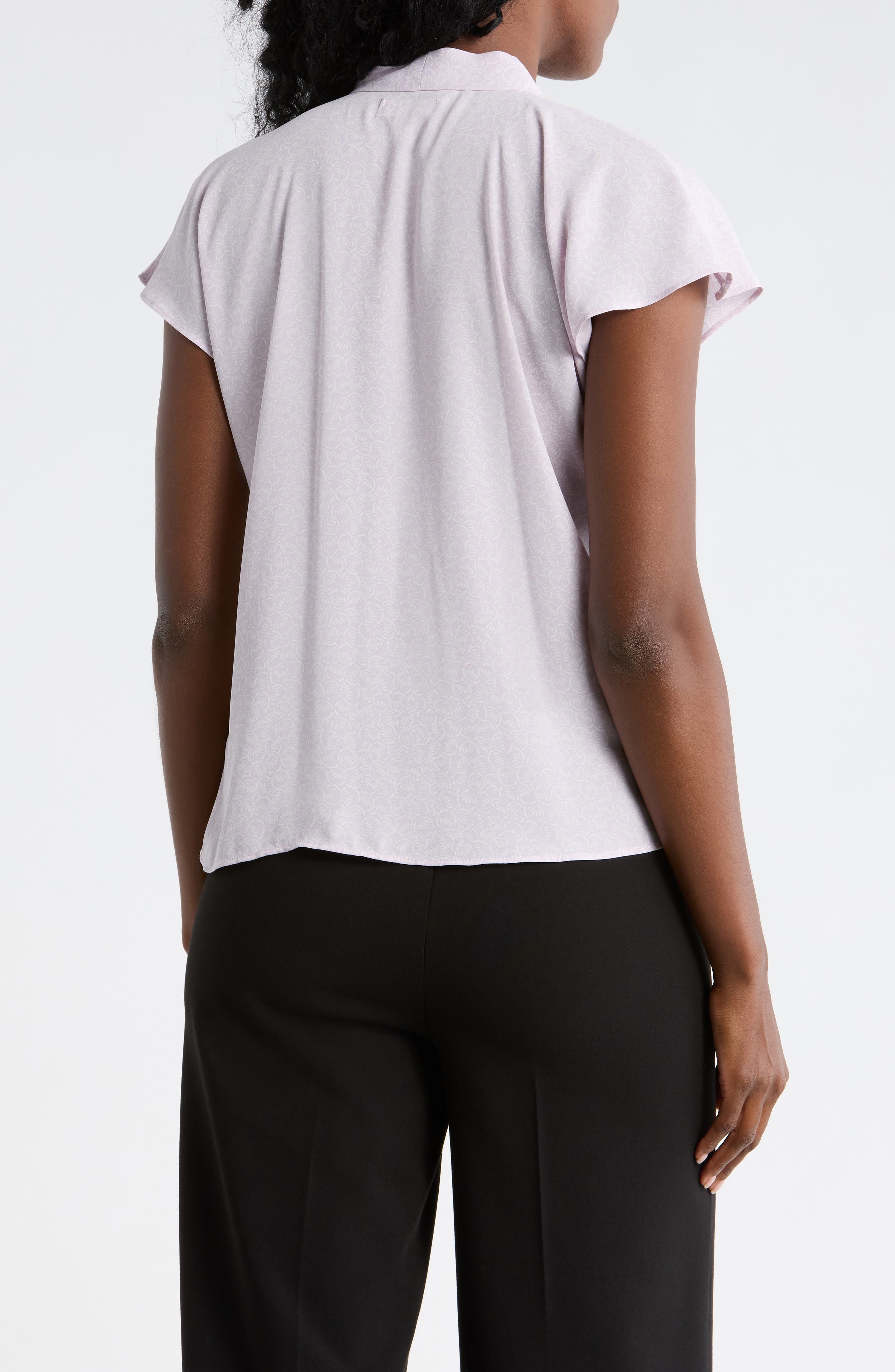 NORDSTROM RACK Tie Neck Flutter Sleeve Top