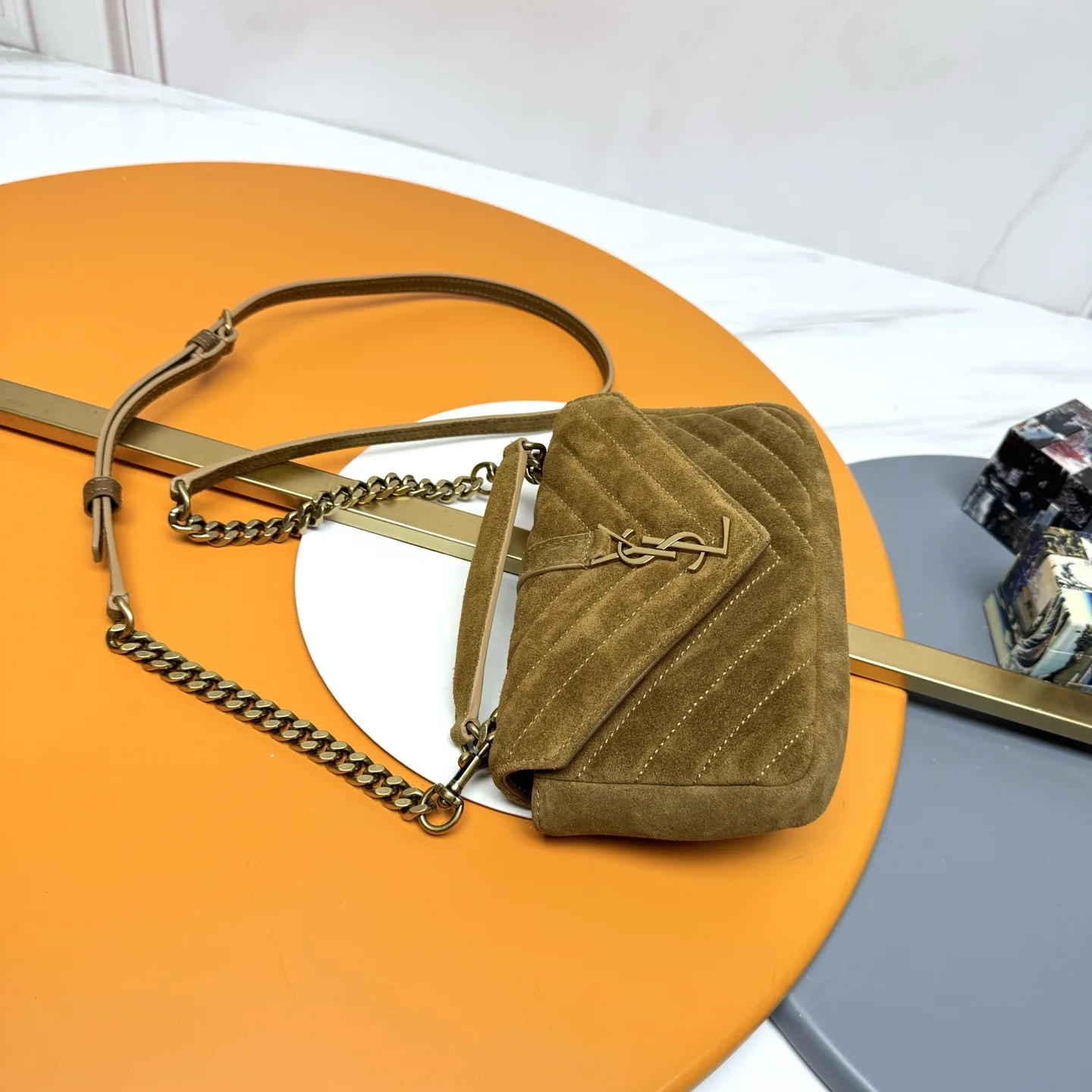 Saint Laurent Brown College Shoulder Bag product photo from LabelPicks