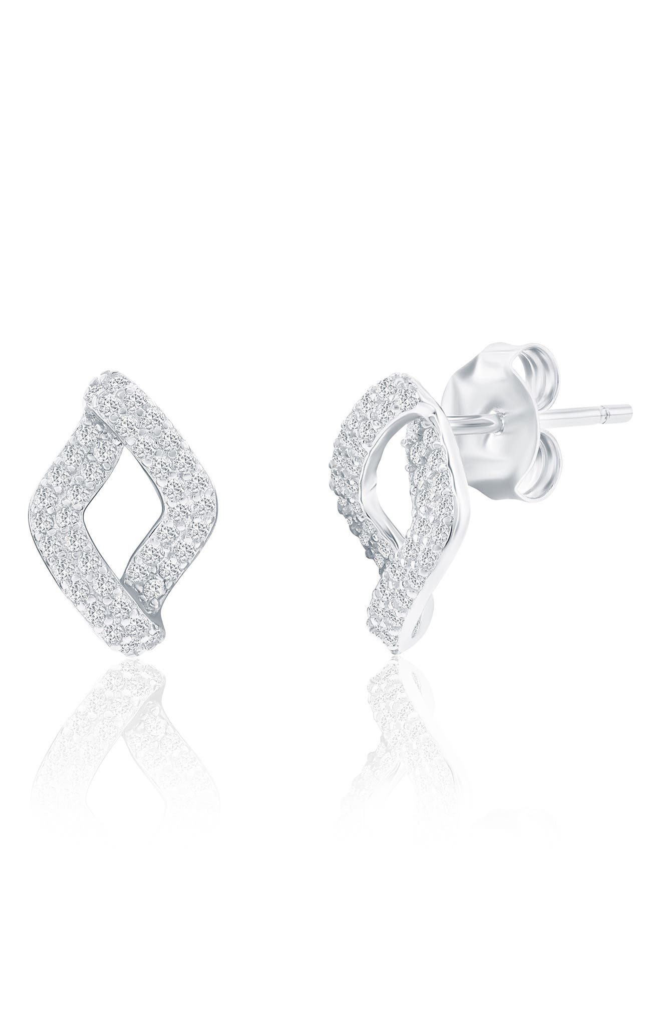 SIMONA Pavé Cubic Zirconia Marquise Stud Earrings & Pendant Necklace Set