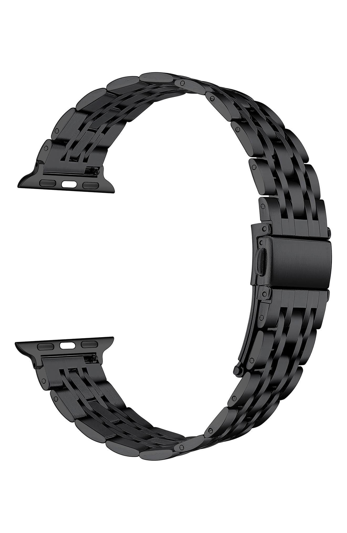 Posh Tech Stella Black Stainless Steel Apple Watch® Bracelet Watchband