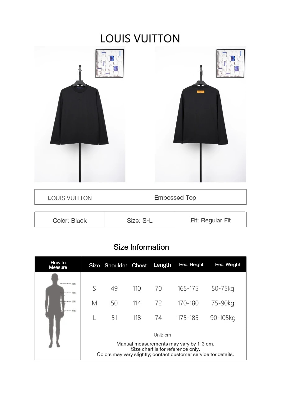 Louis Vuitton Black Embossed Long Sleeve Base T-Shirt product photo from LabelPicks