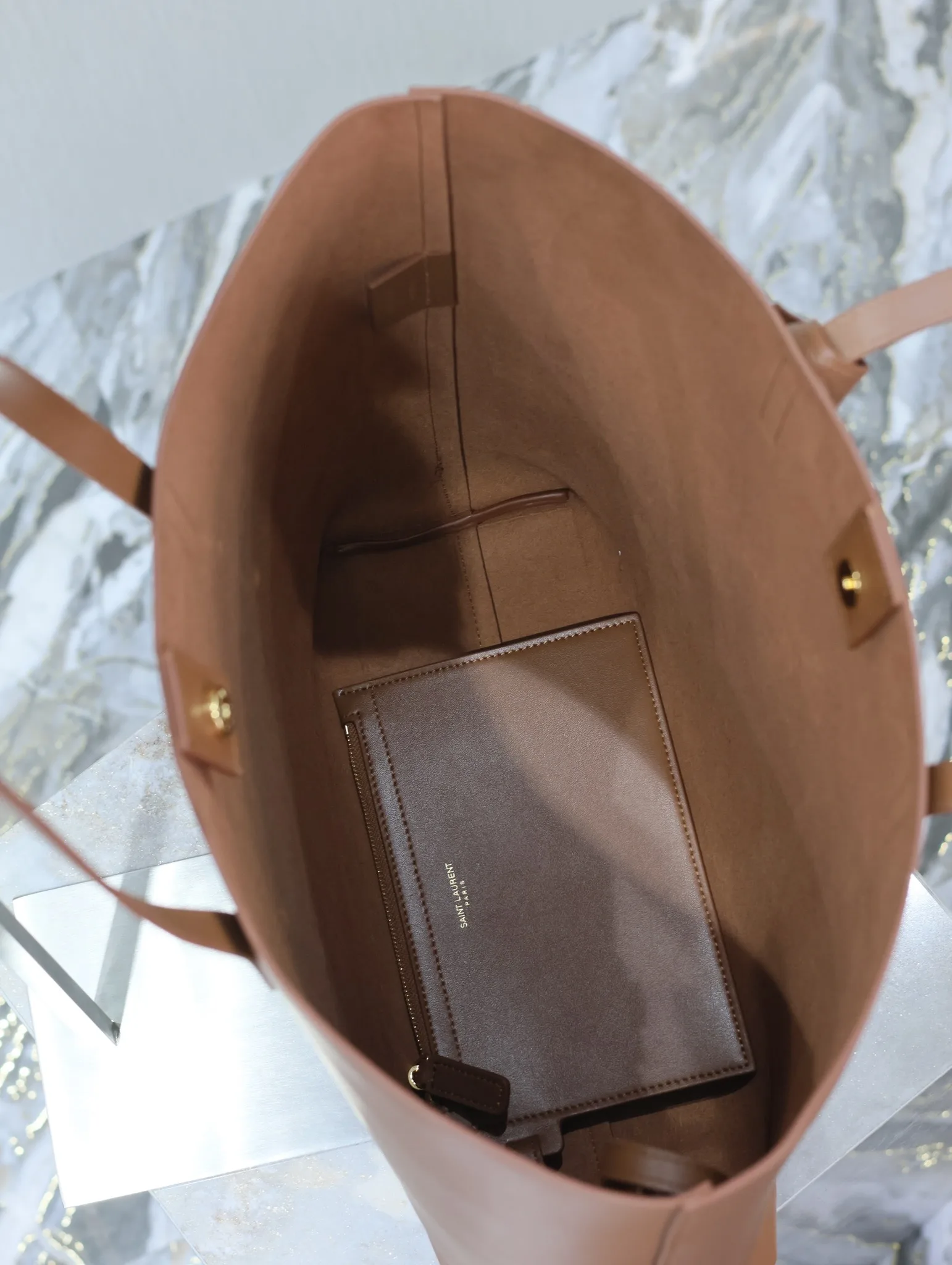 Saint Laurent Brown Calfskin Tote Bag product photo from LabelPicks