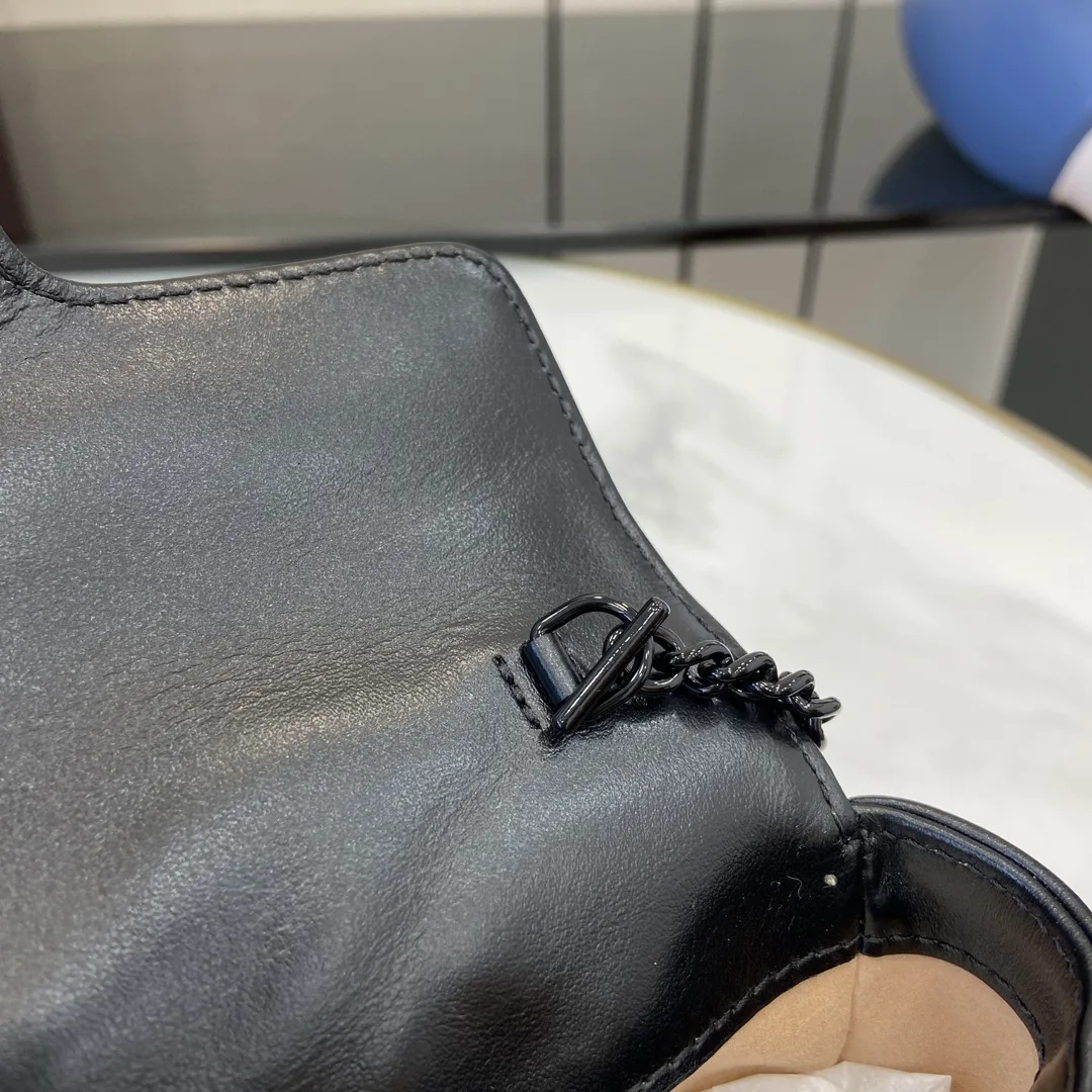 Gucci Marmont Black GG Supreme Canvas Shoulder Bag product photo from LabelPicks