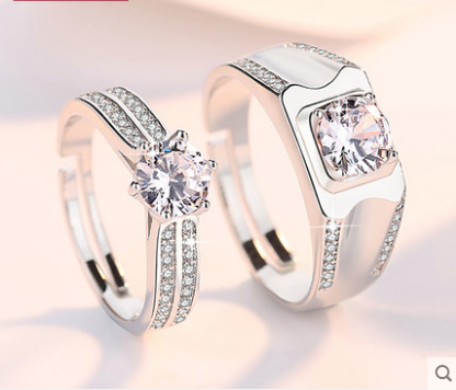 Wedding proposal couple ring girl 1 carat diamond real diamond ring Valentine's day birthday gift
