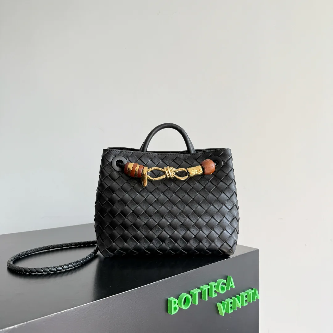 Bottega Veneta Andiamo Black Intrecciato Woven Leather Top Handle Bag product photo from LabelPicks