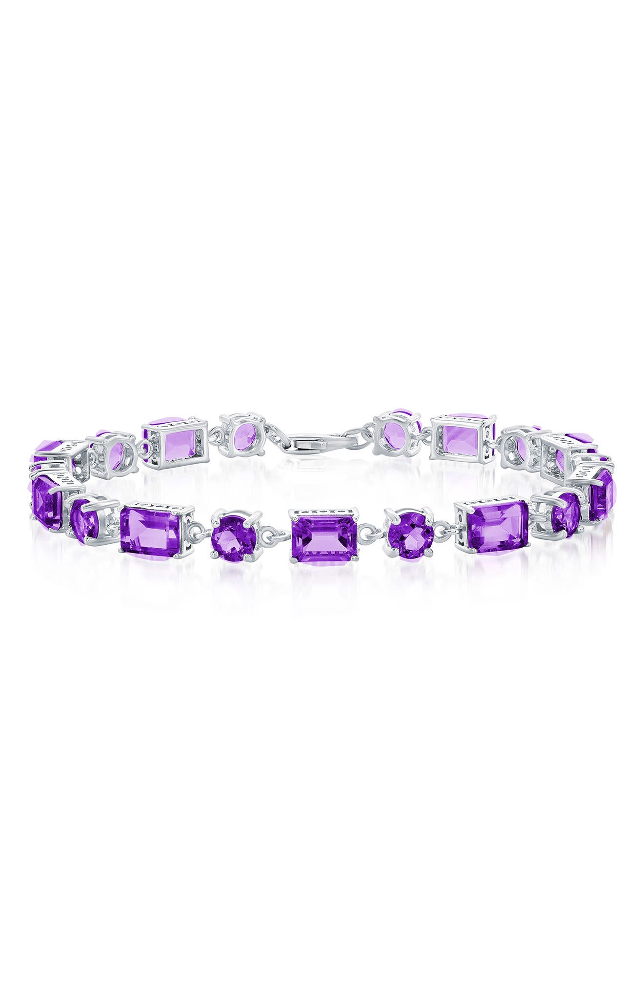 SIMONA Sterling Silver Semiprecious Stone Line Bracelet