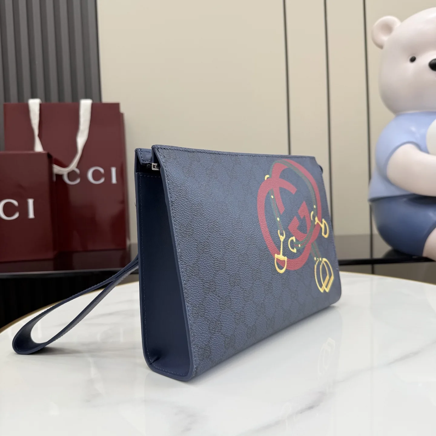 Gucci Navy GG Supreme Canvas Clutch product photo from LabelPicks