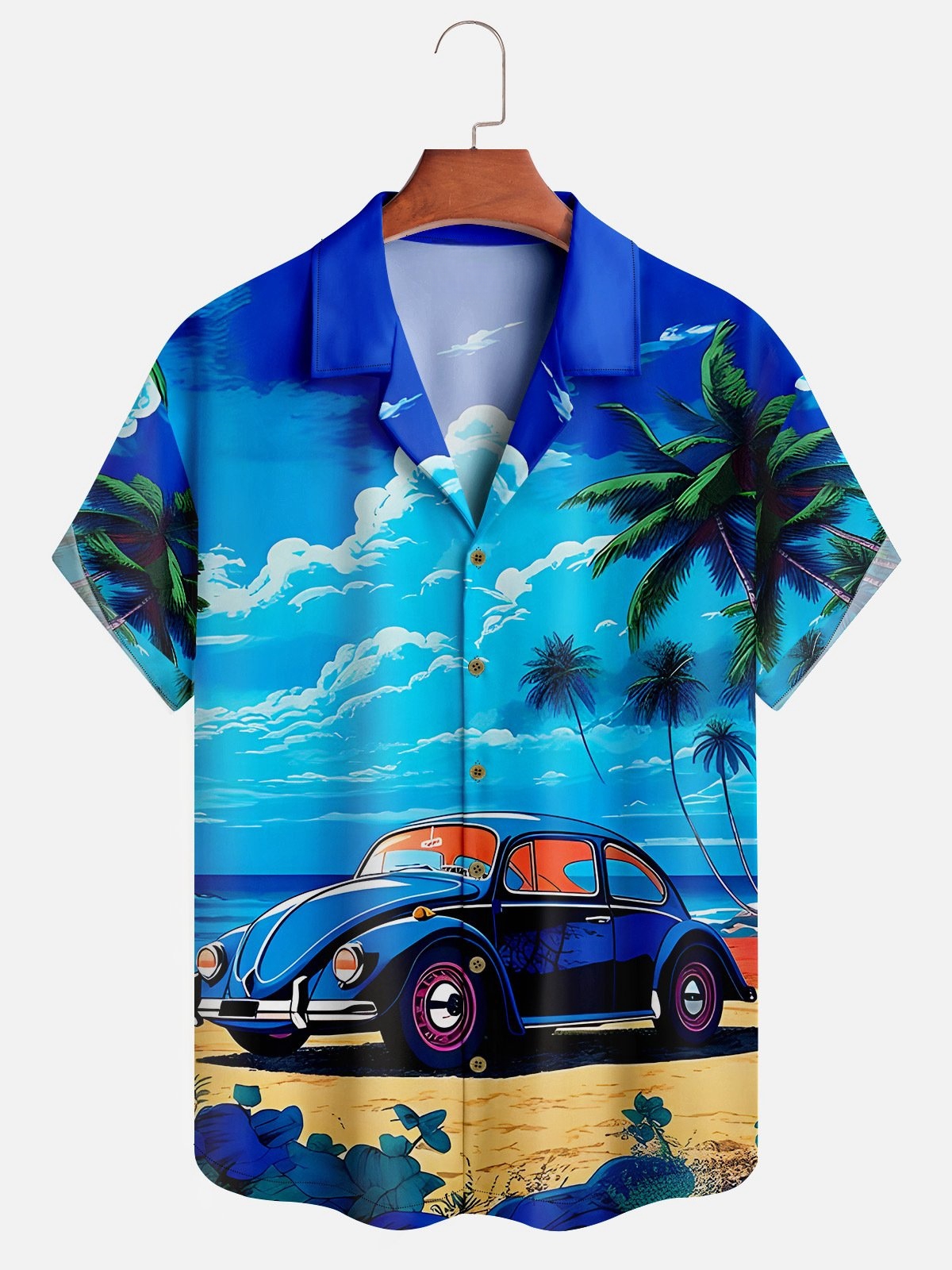 Vintage Car Beachside Aloha Shirt