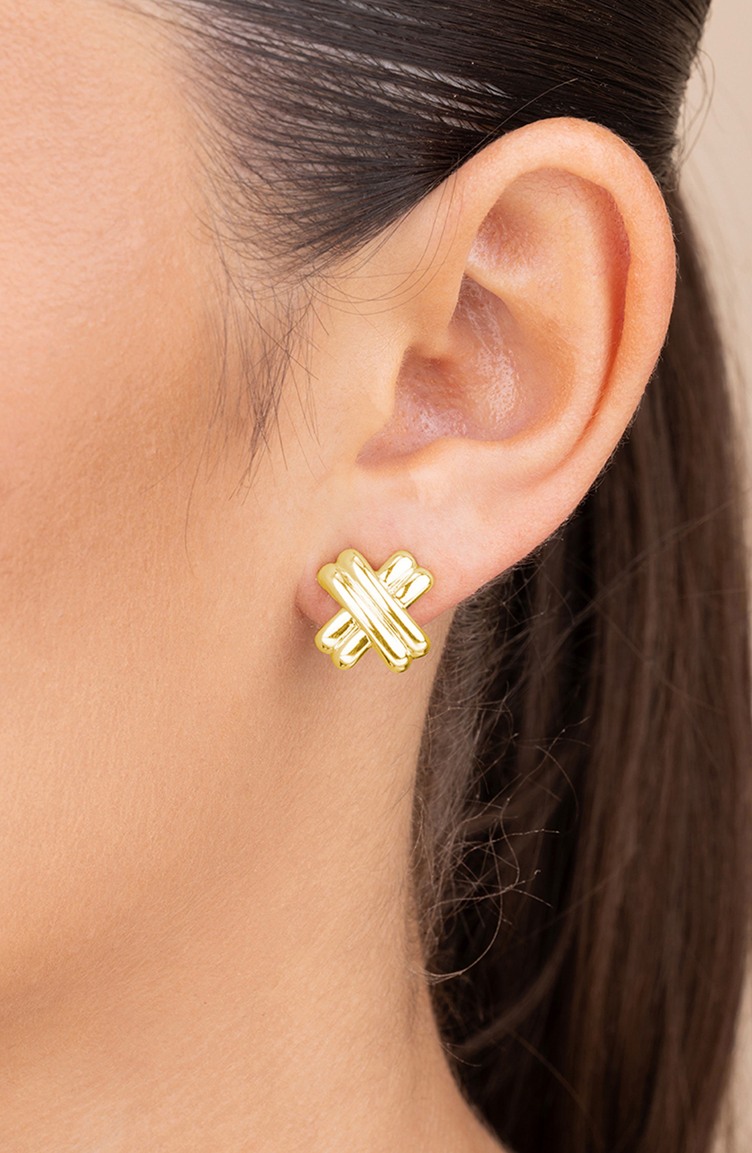 Sterling Forever Teata Double X Stud Earrings