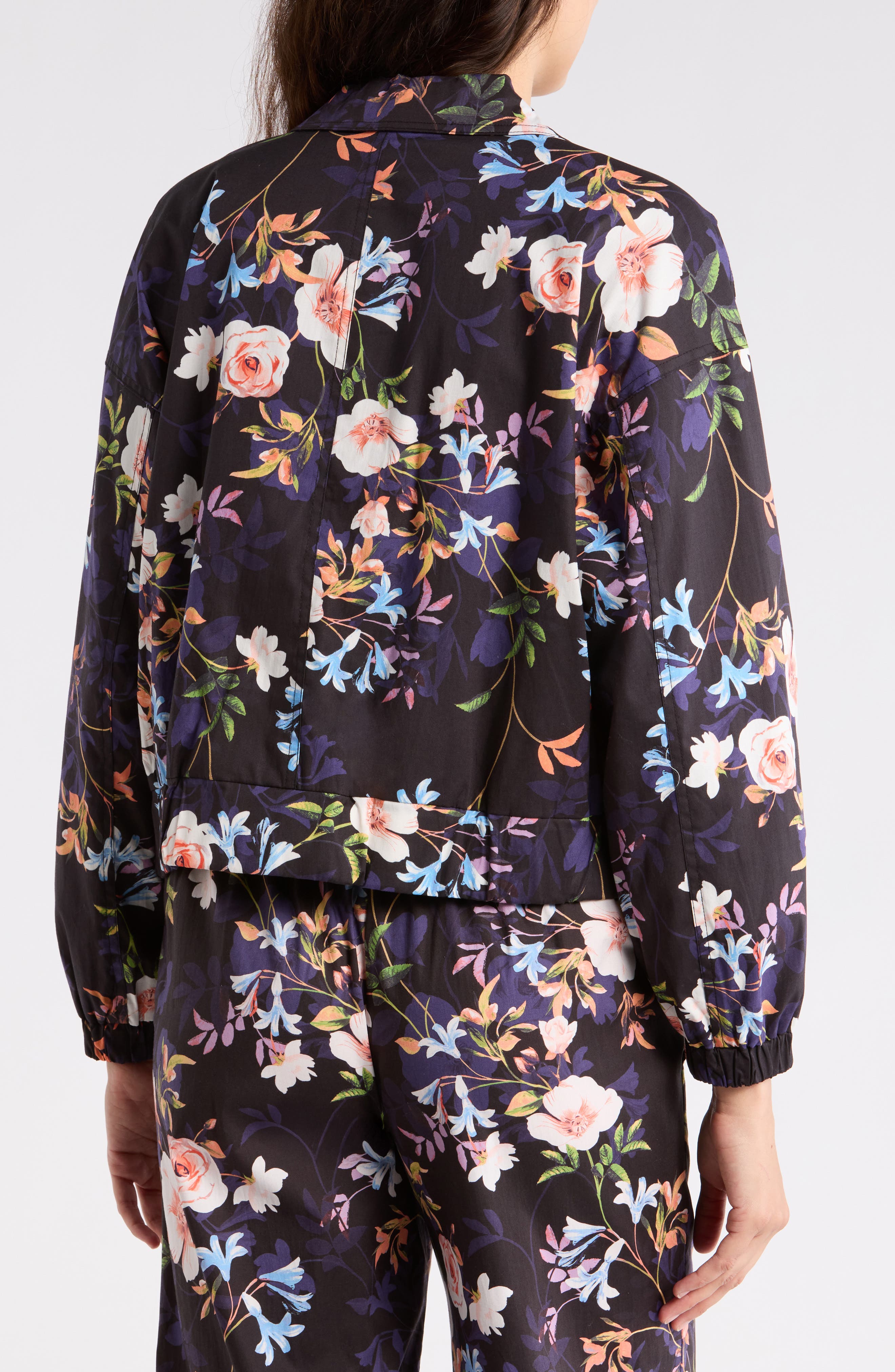 Nicole Miller Adley Floral Stretch Cotton Poplin Jacket