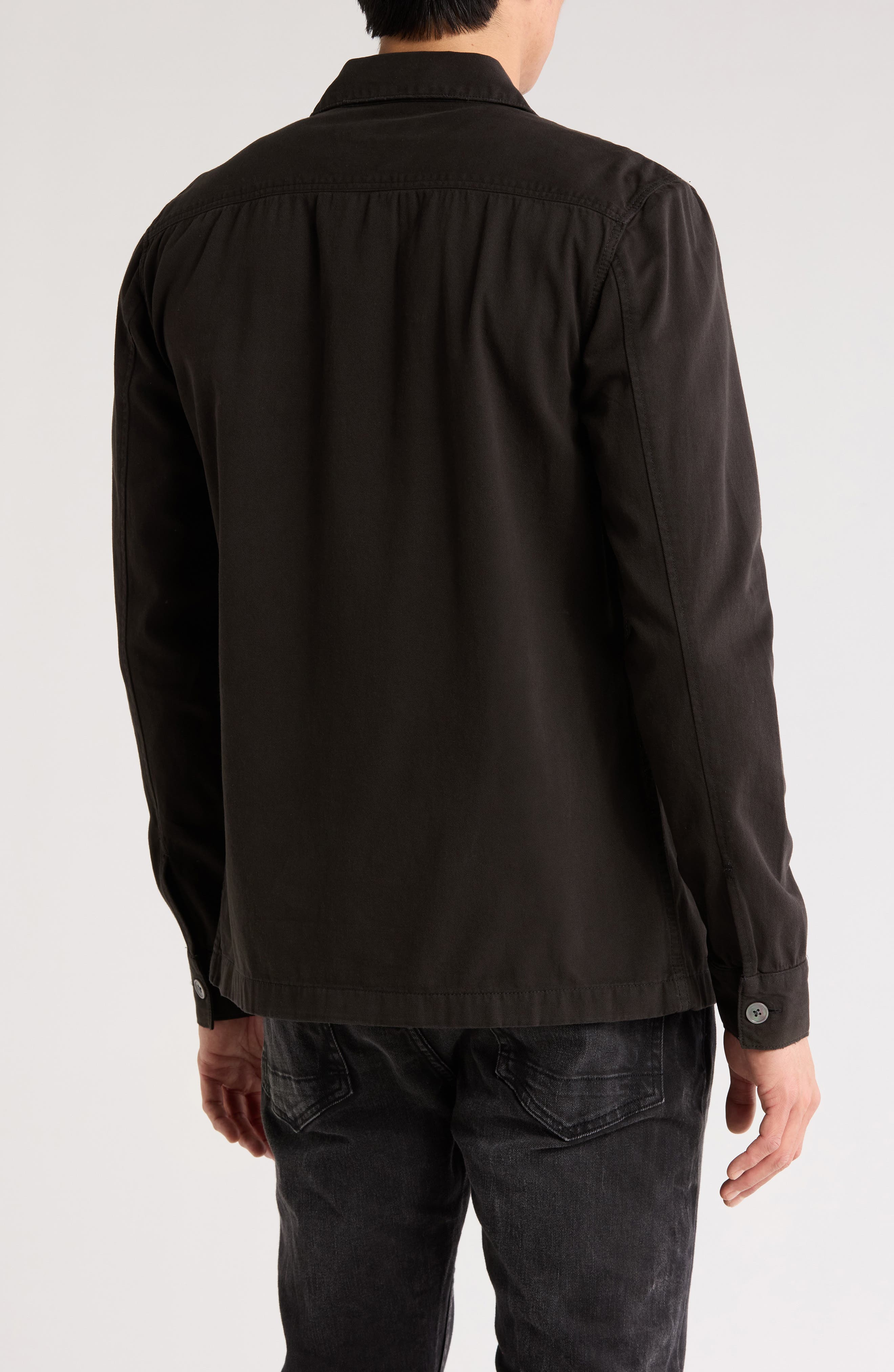 AllSaints Aerial Slim Fit Organic Cotton Shirt Jacket