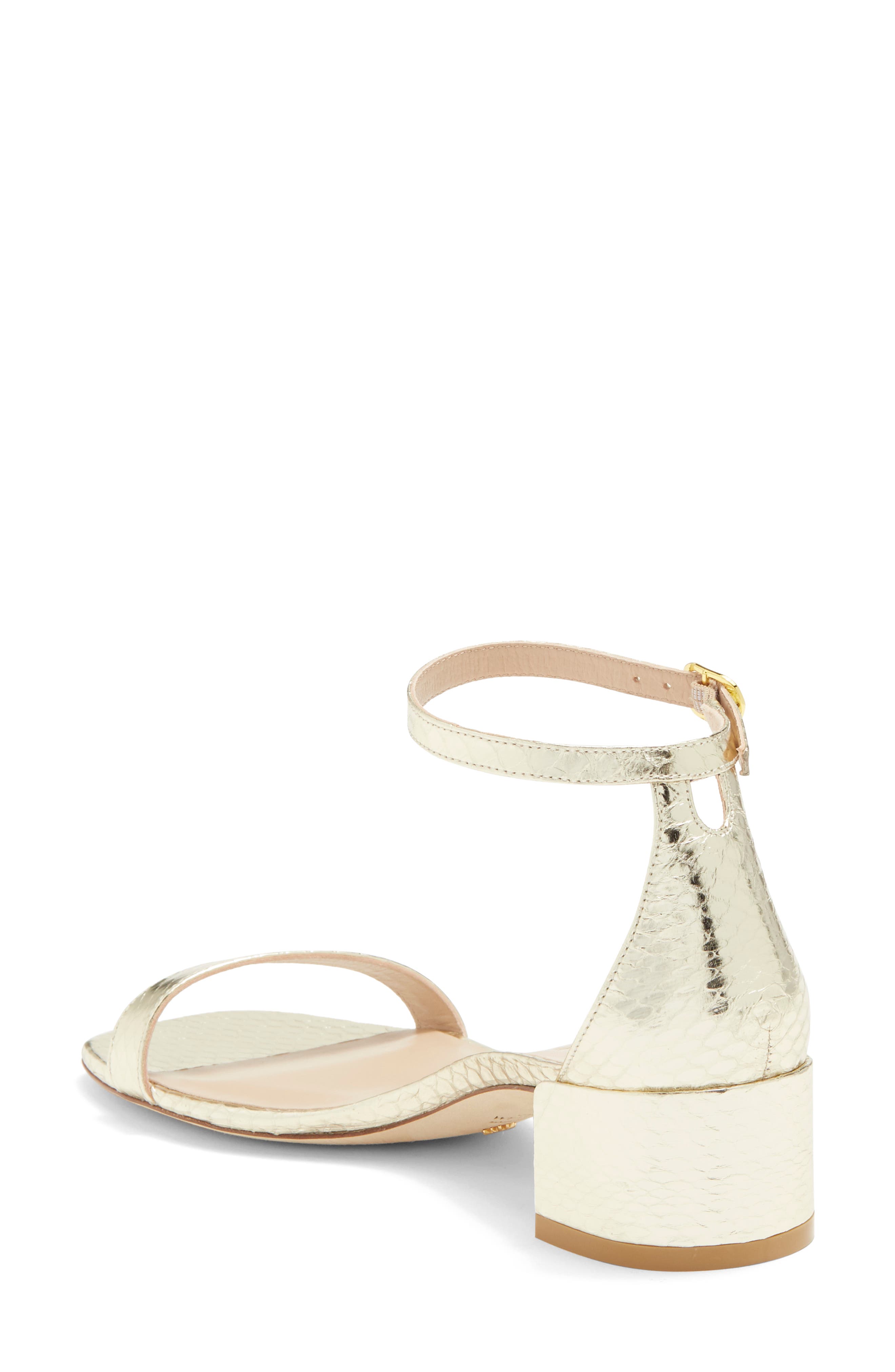 Stuart Weitzman Snakeskin Embossed Leather Sandal