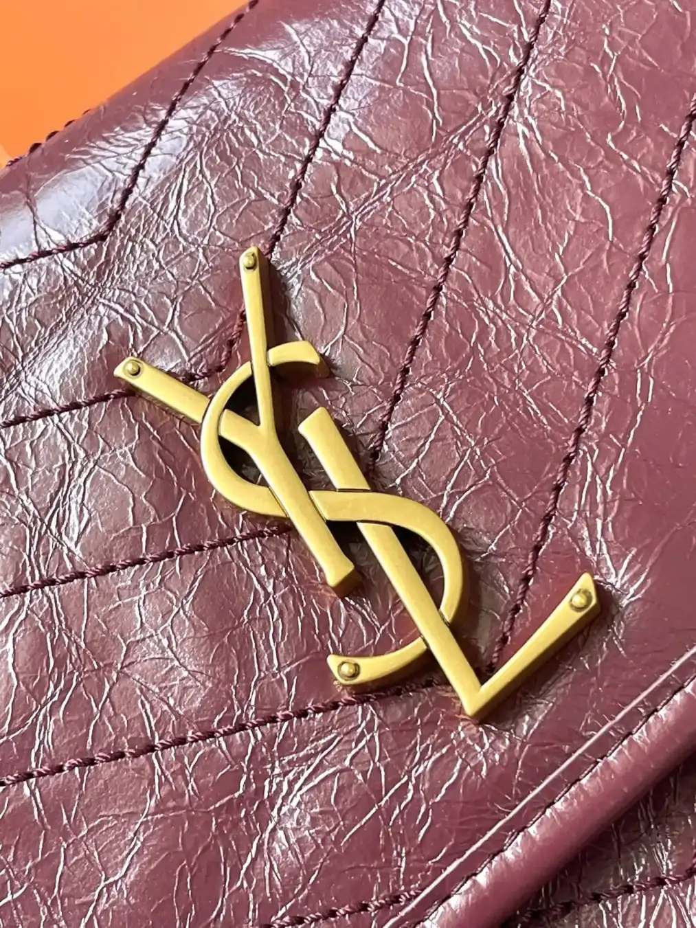 Saint Laurent Niki Burgundy Calfskin Shoulder Bag product photo from LabelPicks