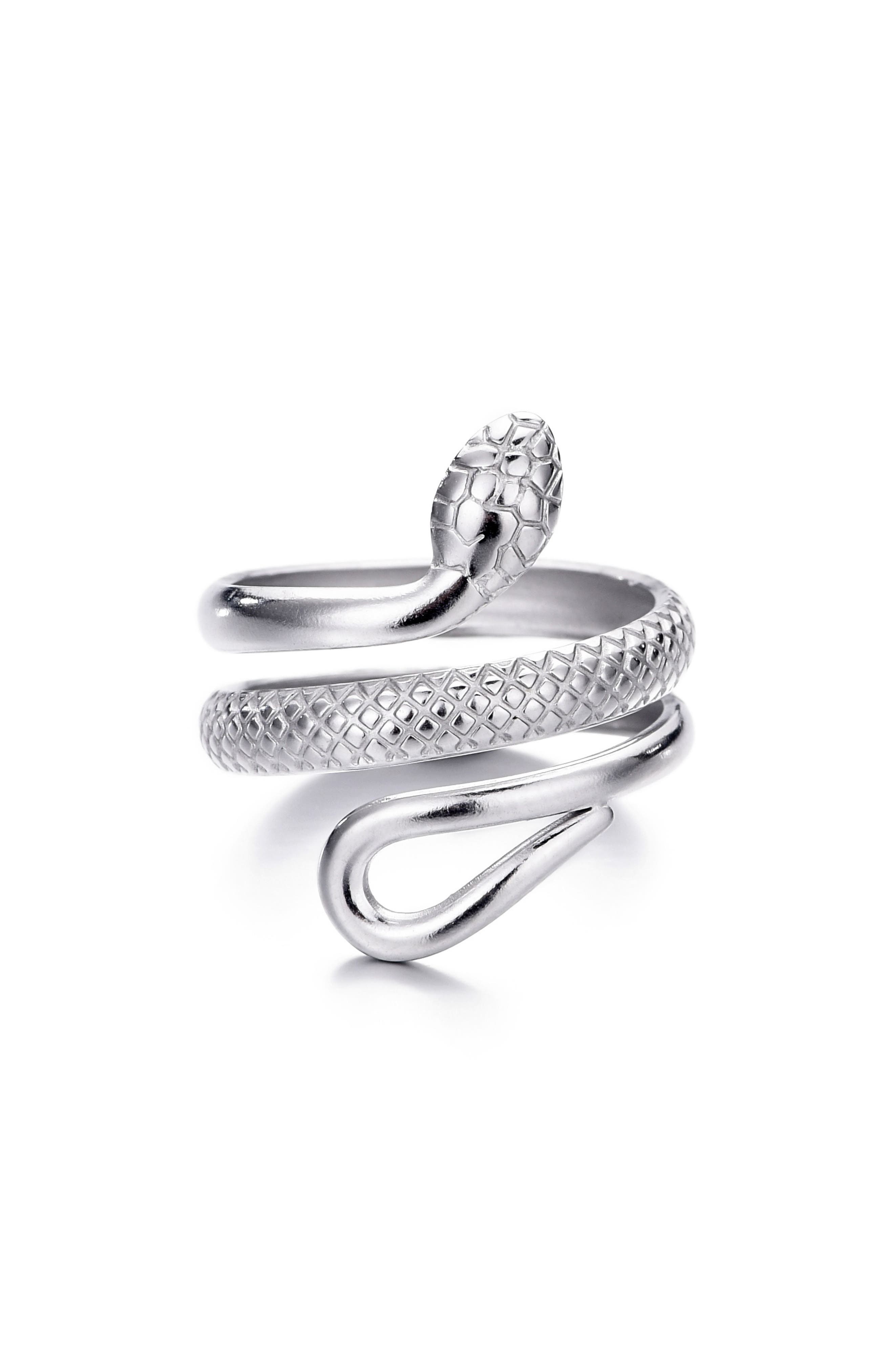 Adornia Curvy Snake Band Ring