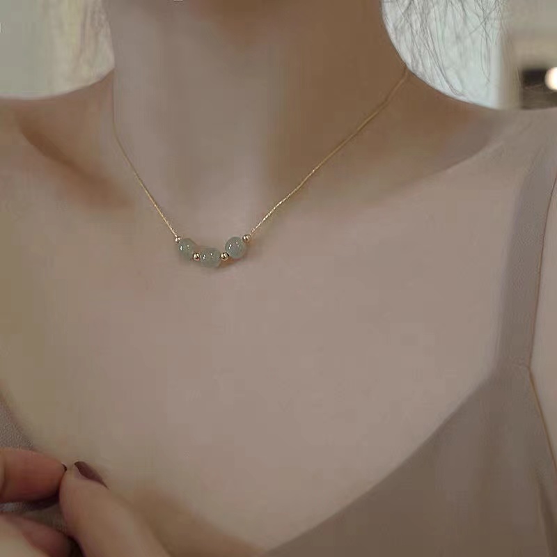 Wada Jade Bead Necklace Women's Light Luxury Temperament Transfer Pearl New Fashion