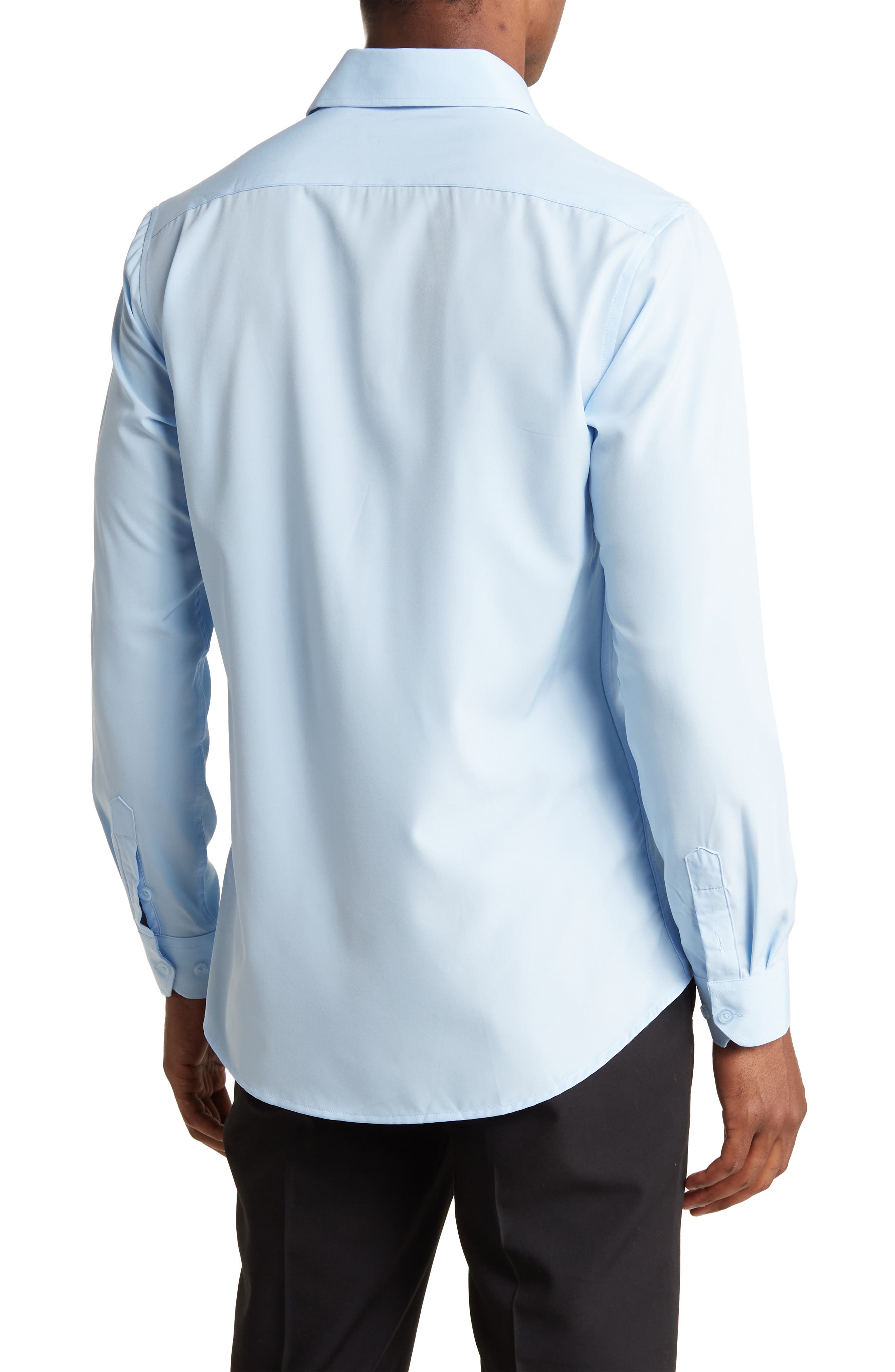 TOM BAINE Slim Fit Solid Wrinkle Resistant Performance Stretch Button-Up Shirt