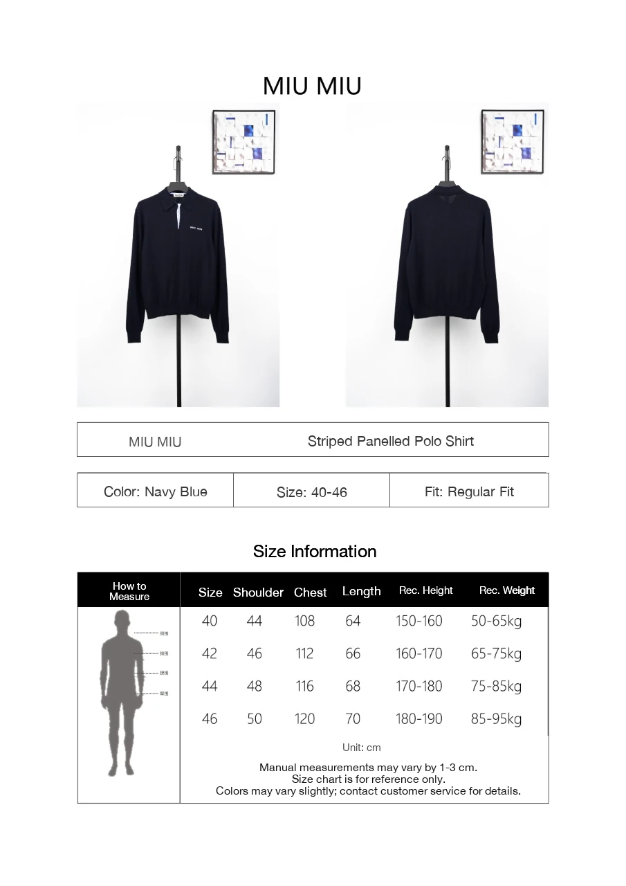 Miu Miu Navy Contrast Stripe Polo Sweater product photo from LabelPicks